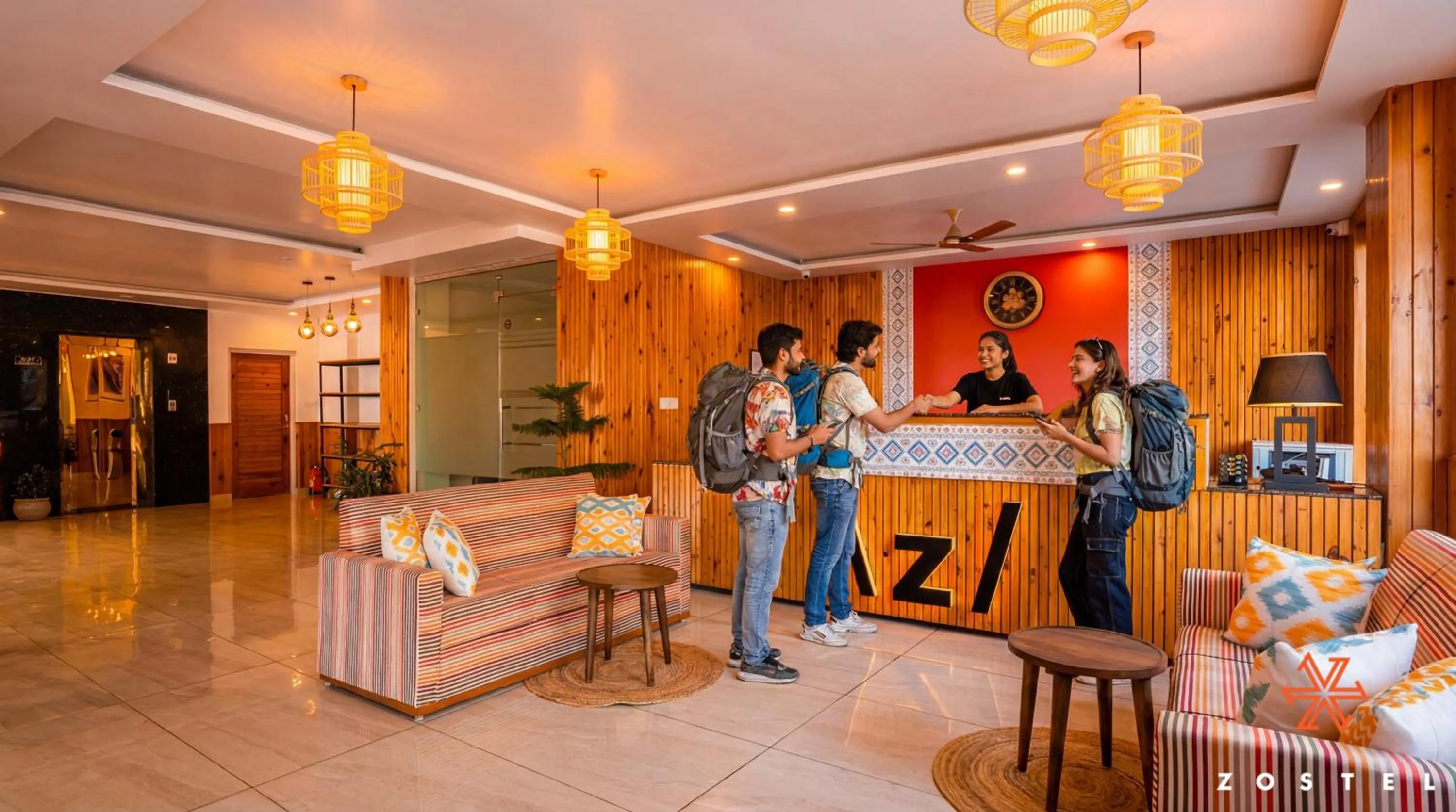 Lobby or reception in Zostel Dharamkot