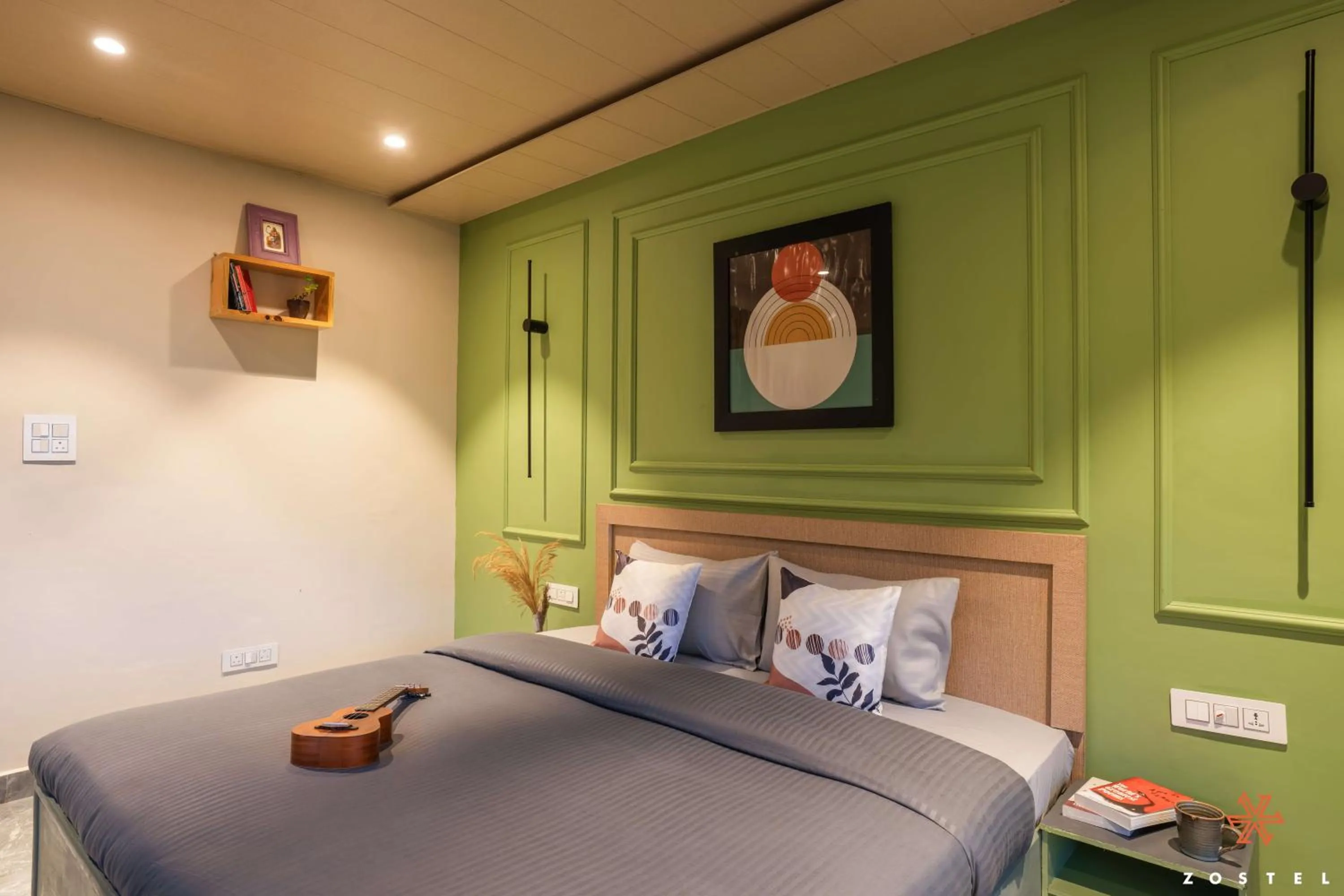 Bed in Zostel Dharamkot