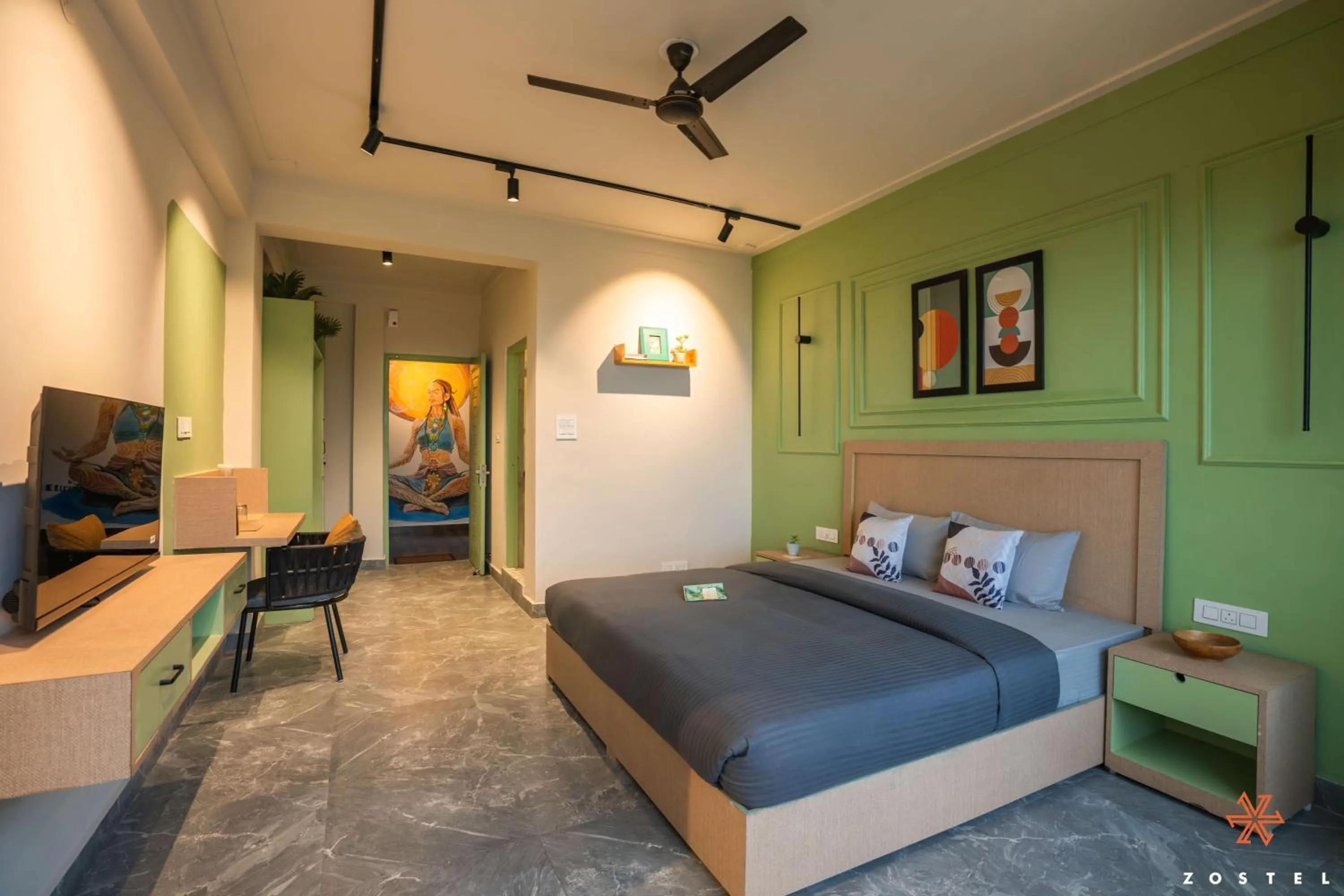 Bed in Zostel Dharamkot