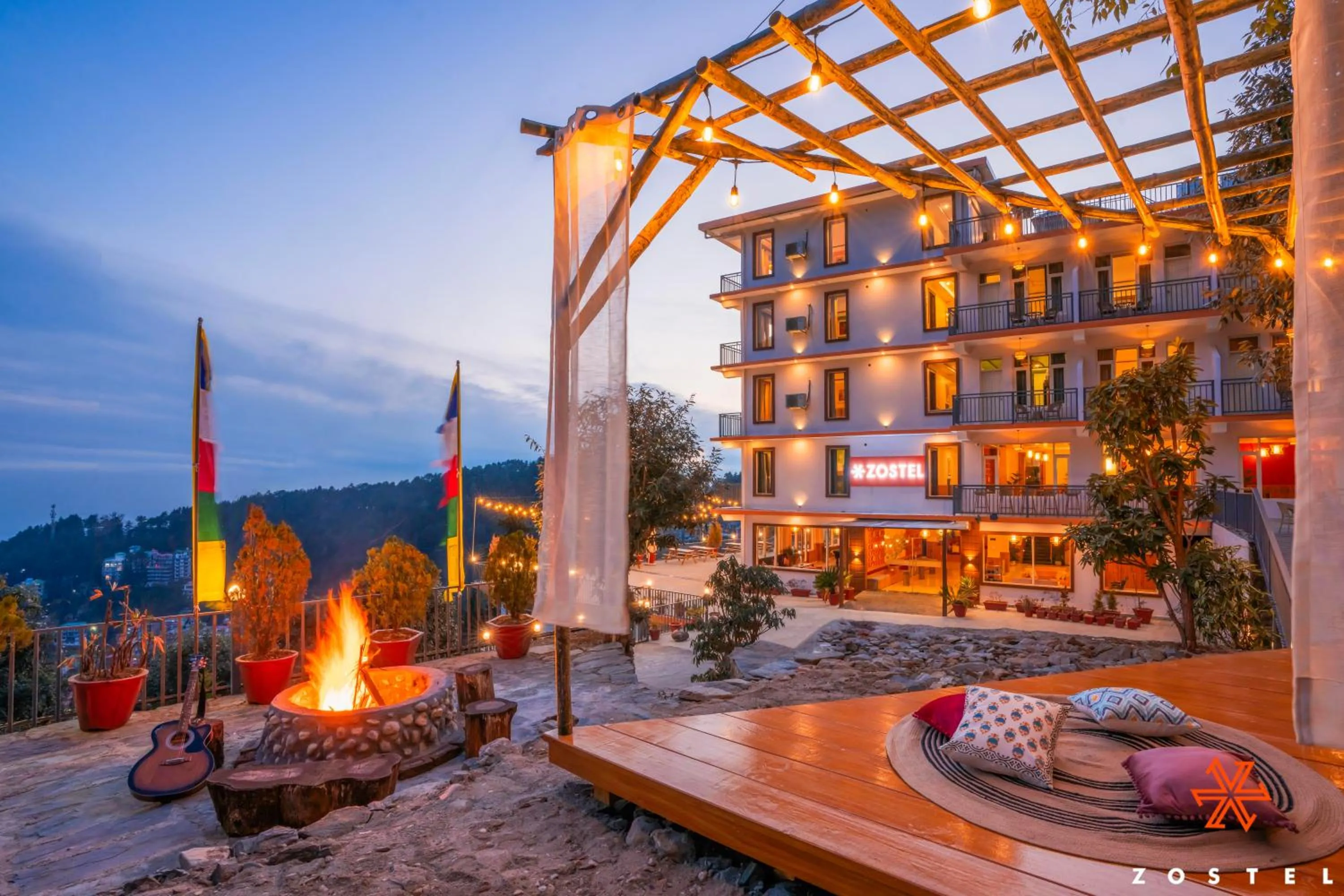 Property building in Zostel Dharamkot