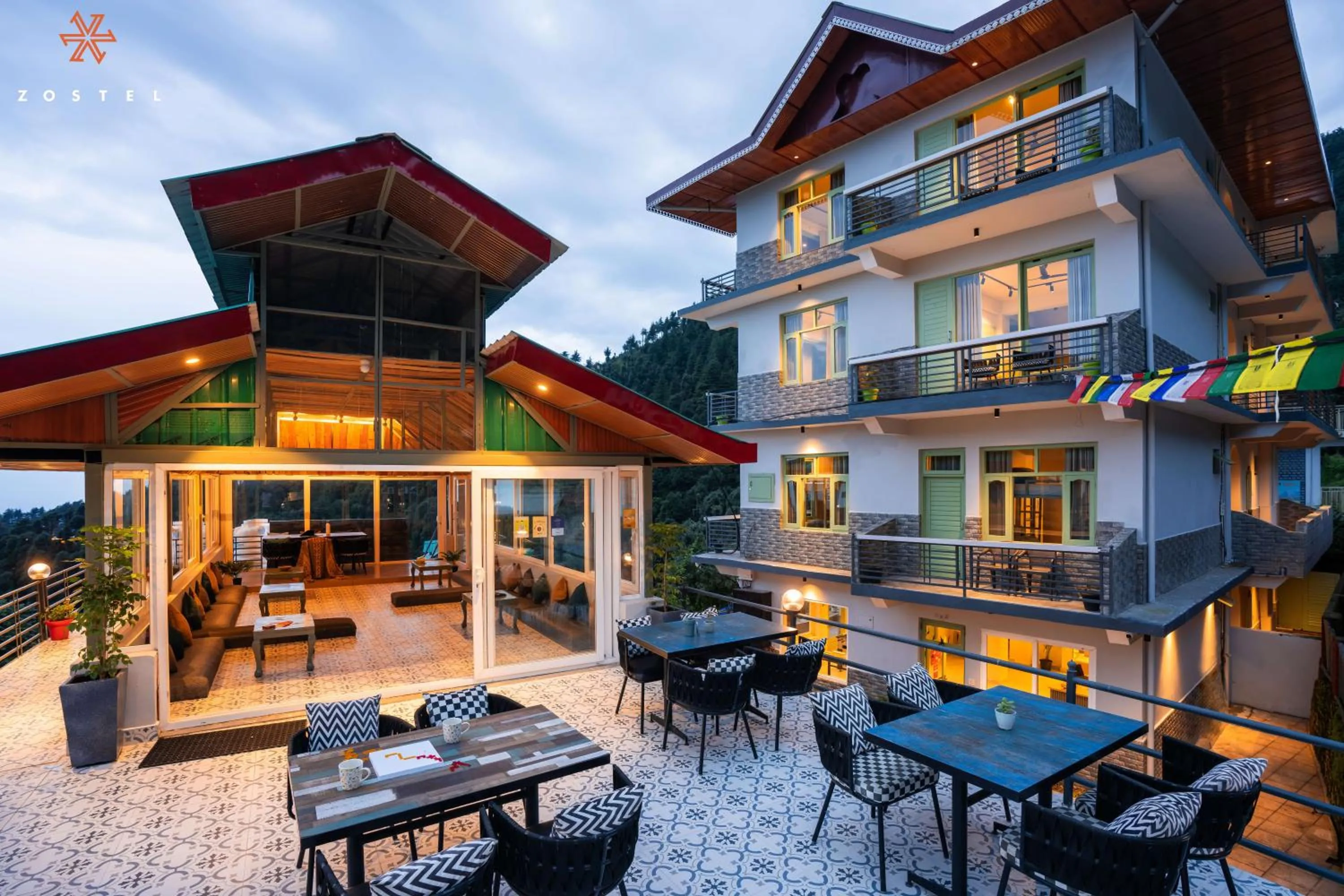 Property building in Zostel Dharamkot