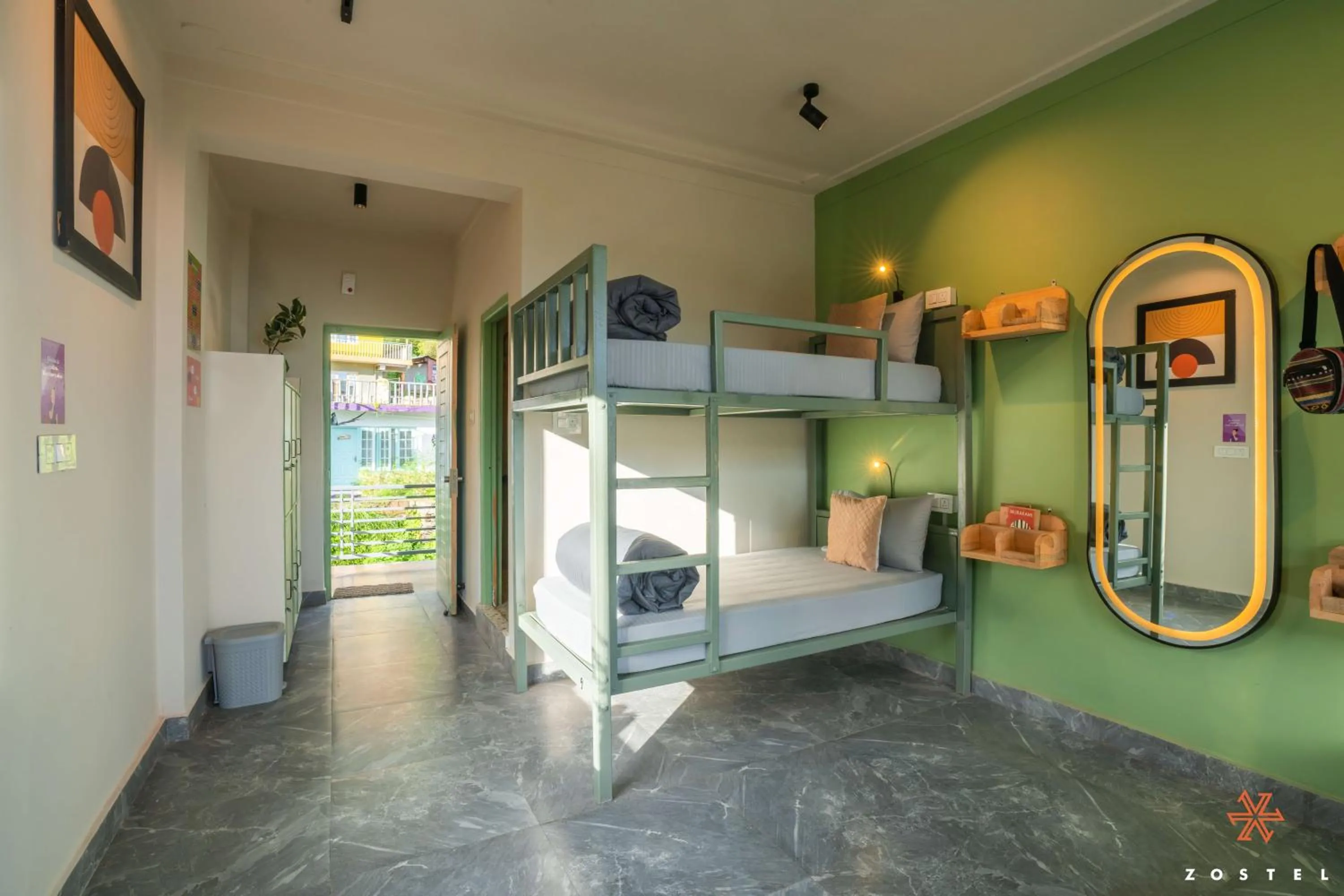 Bed in Zostel Dharamkot