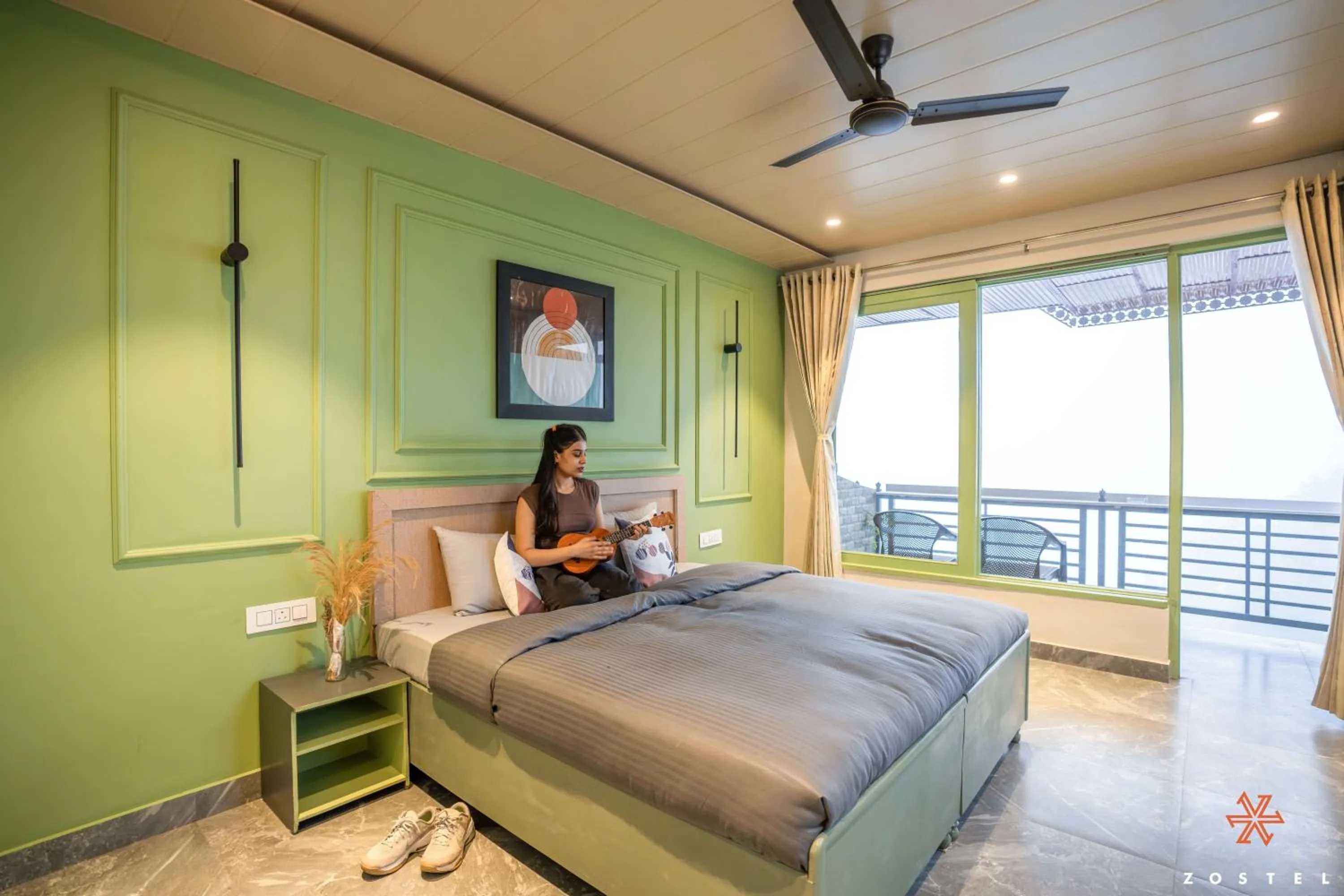 Bed in Zostel Dharamkot