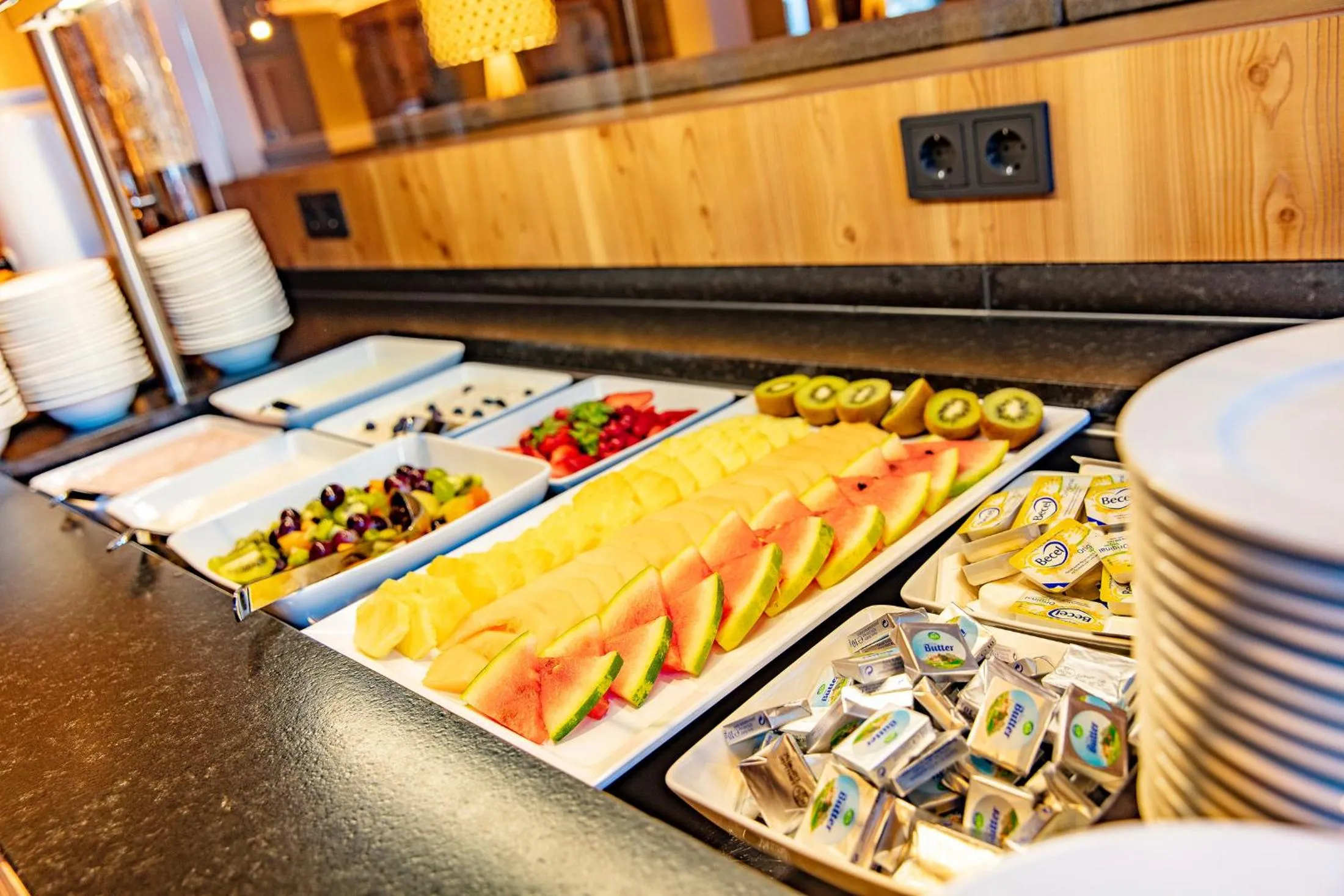 Buffet breakfast in Hotel Hubertus