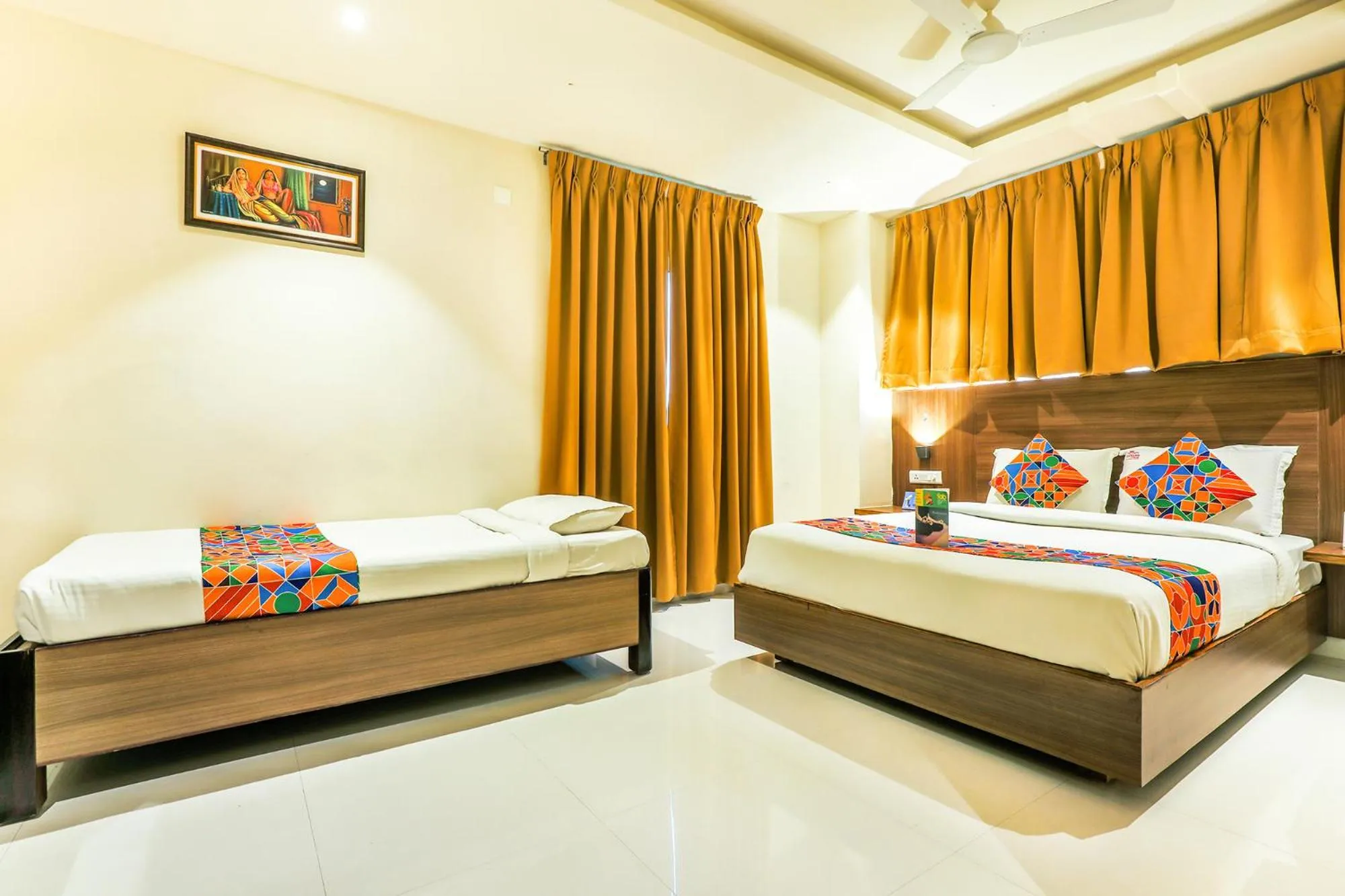 Bedroom, Bed in FabHotel RR Grand - Next to Trendset Mall