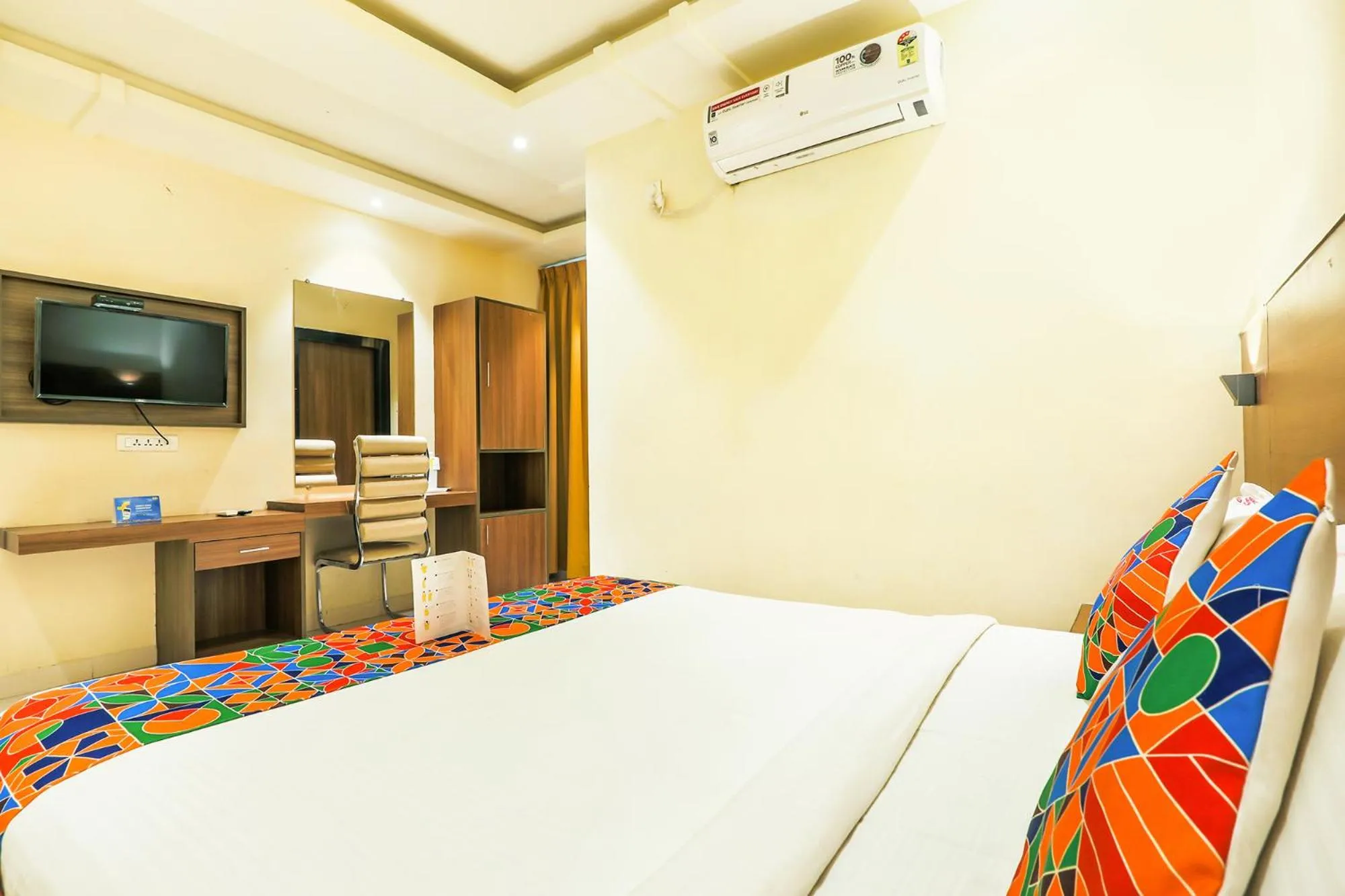 Bedroom, Bed in FabHotel RR Grand - Next to Trendset Mall