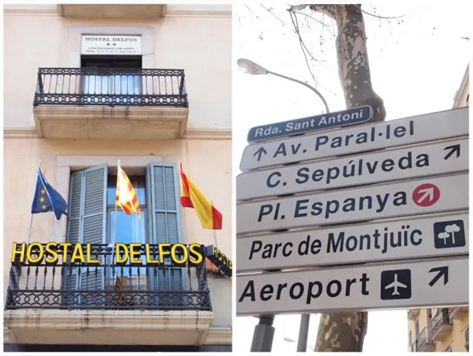 Facade/entrance in Hostal Delfos