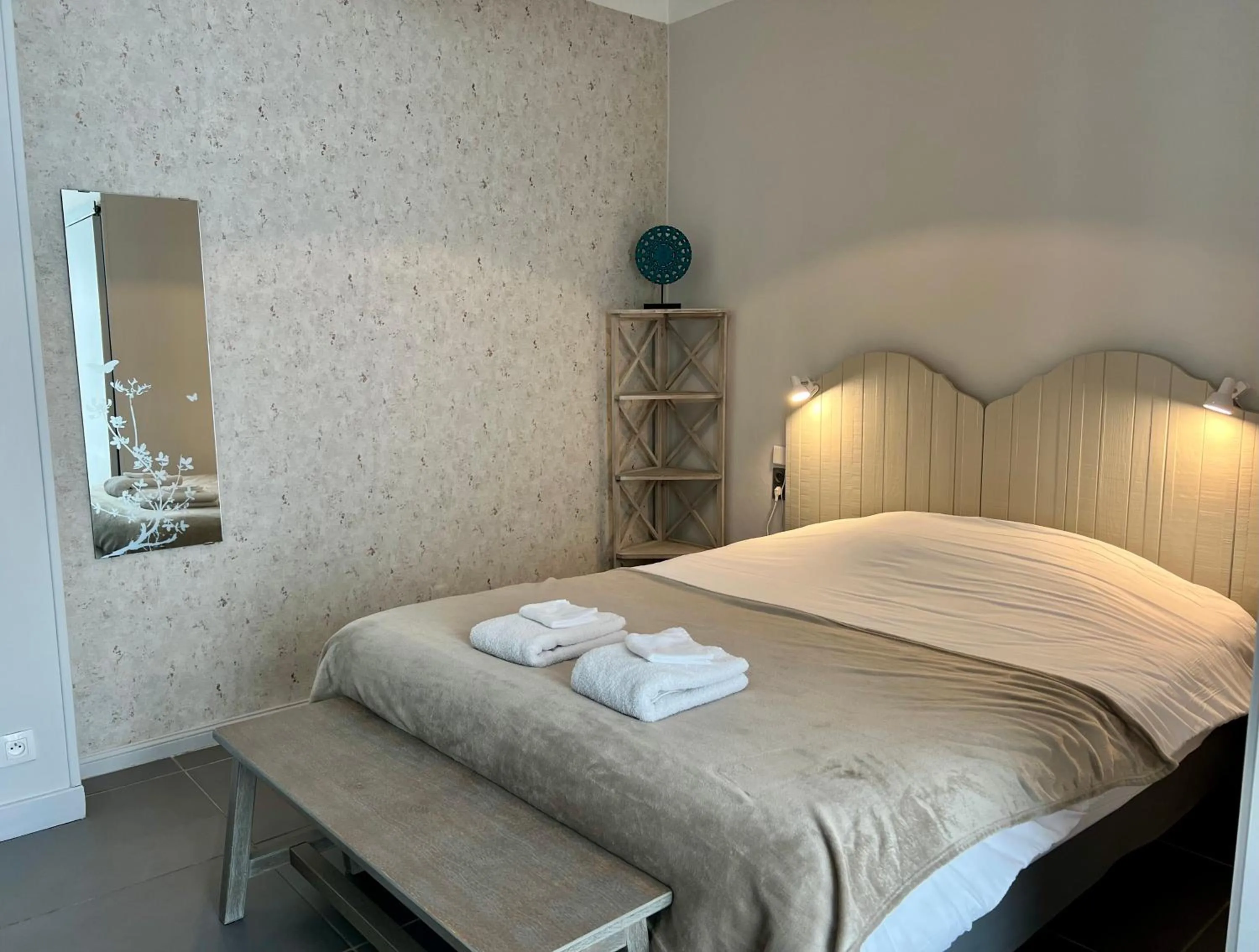 Bedroom, Bed in Logis Hôtel des Causses