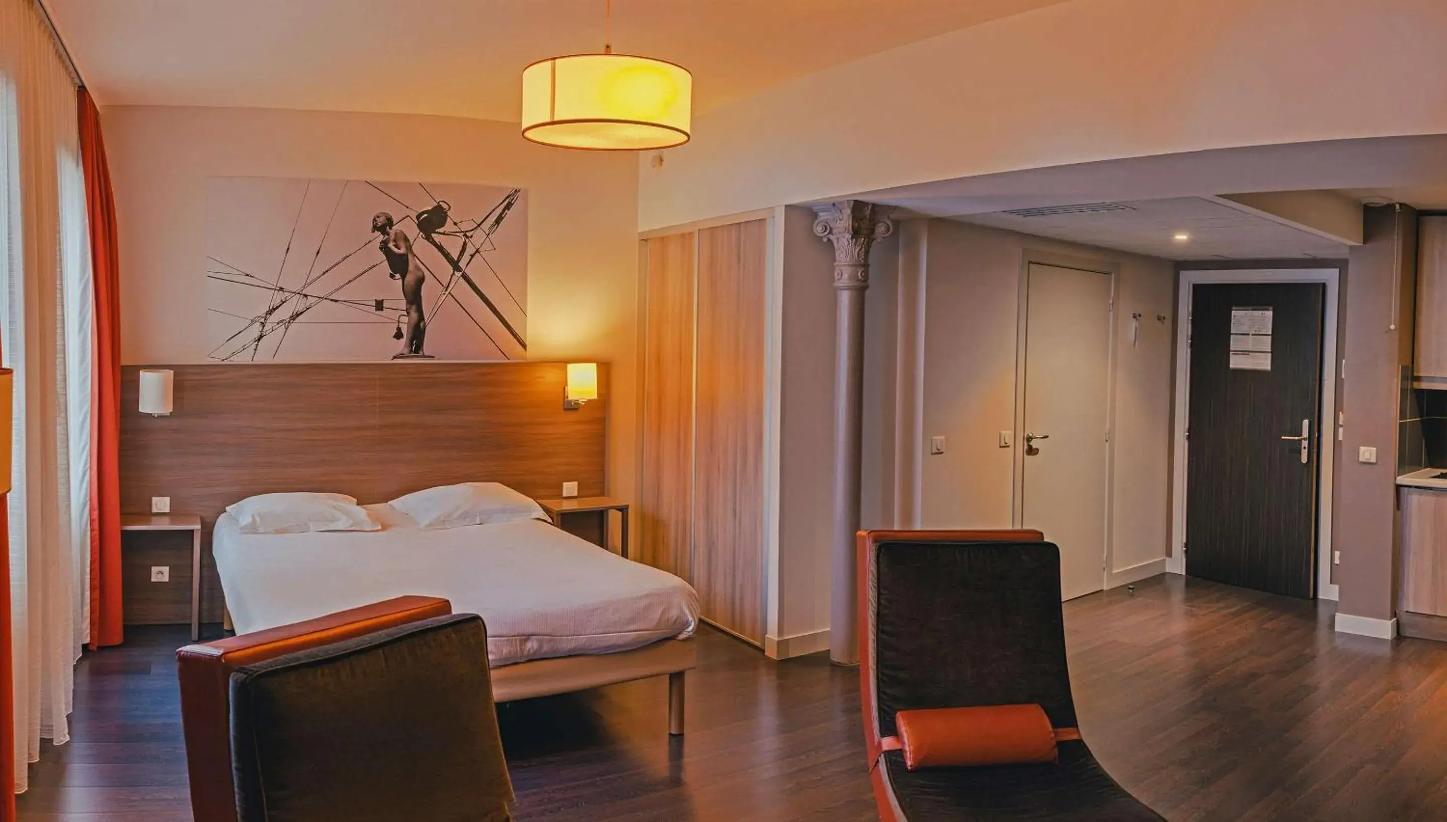 Bedroom, Bed in Comfort Aparthotel Saint-Etienne Bedroom, Bed in Comfort Aparthotel Saint-Etienne