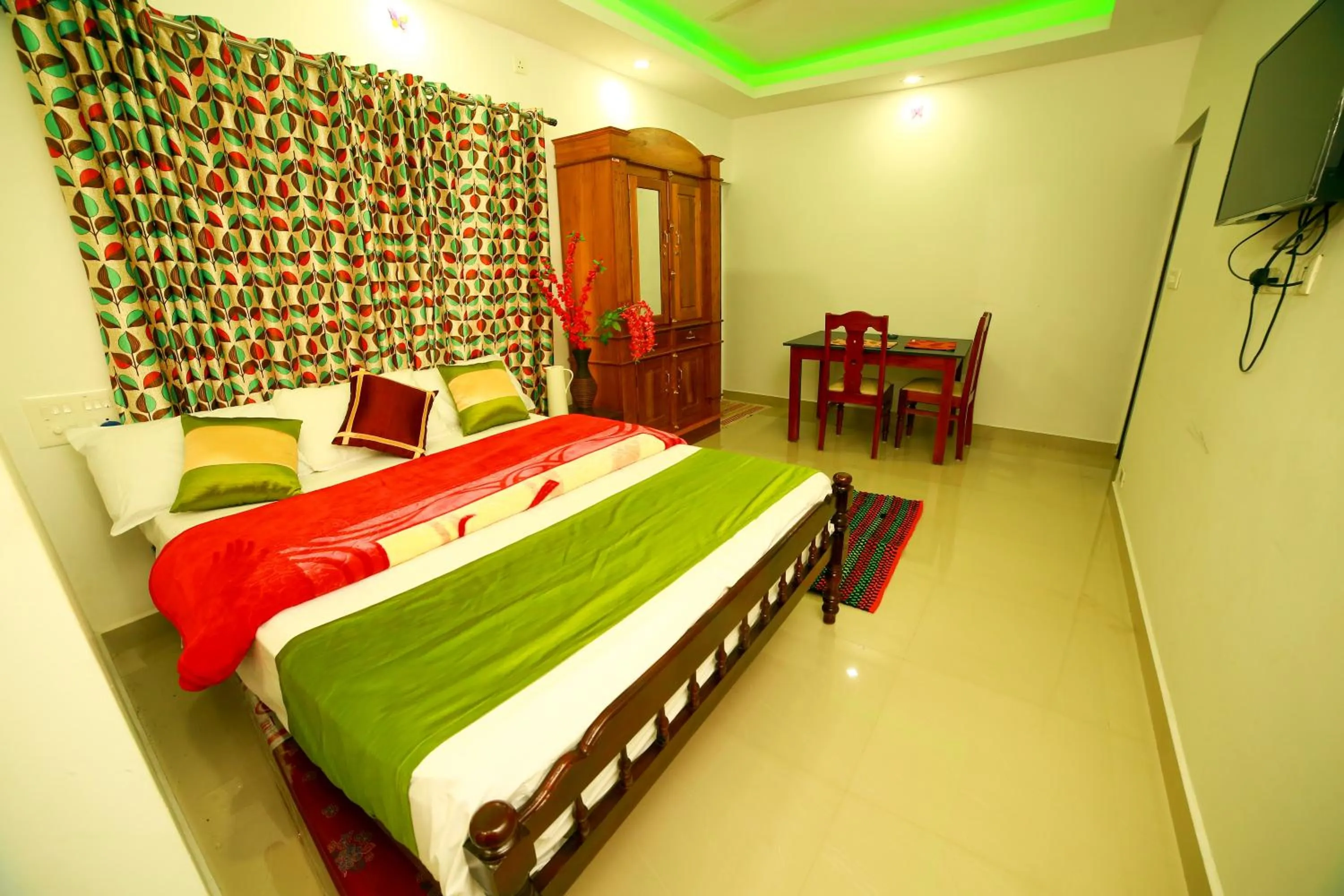 Bed in Arabian Nights Munnar Pool Villa