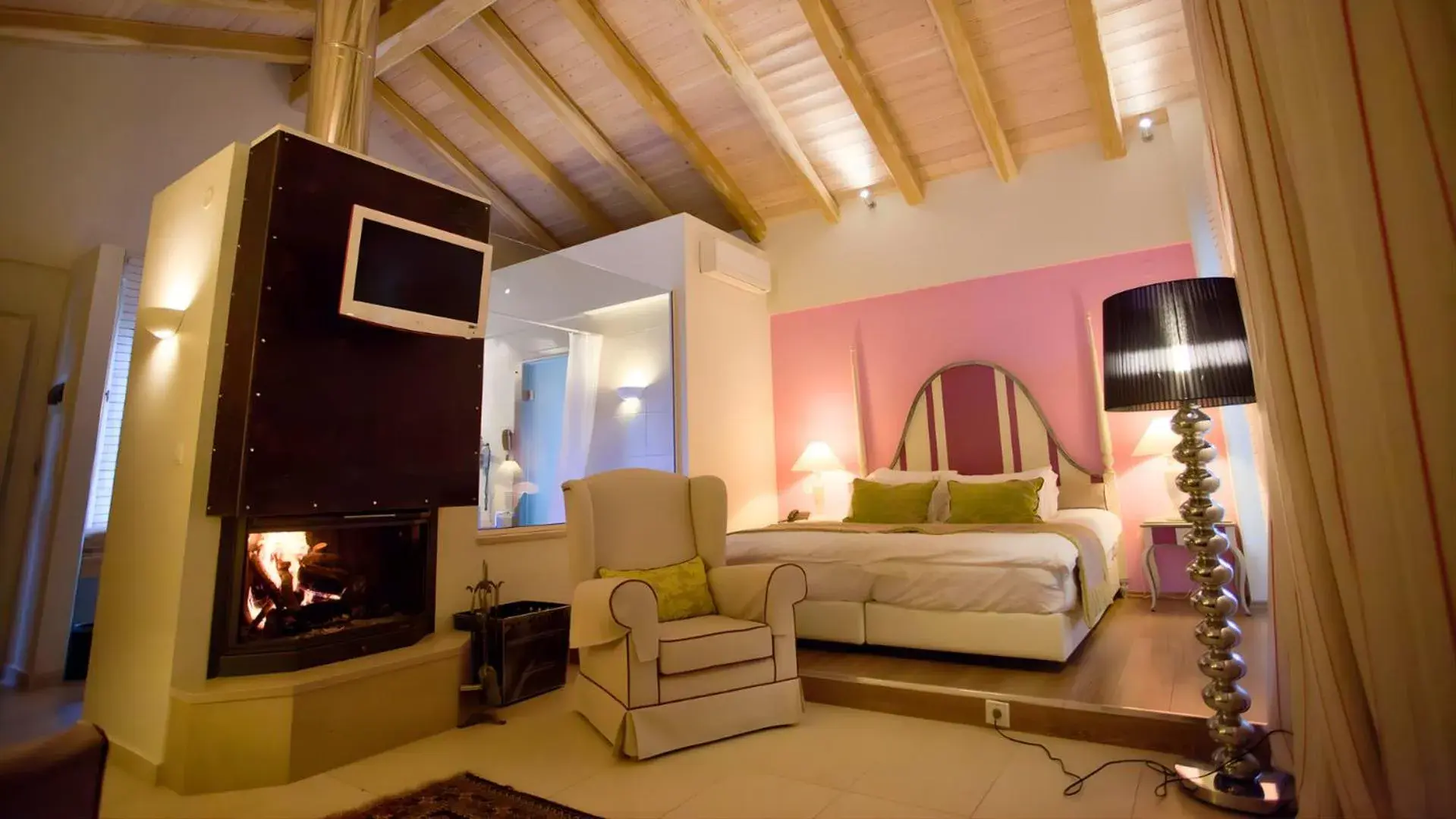 Hot Tub, Bed in Litohoro Olympus Resort Villas & Spa Hot Tub, Bed in Litohoro Olympus Resort Villas & Spa