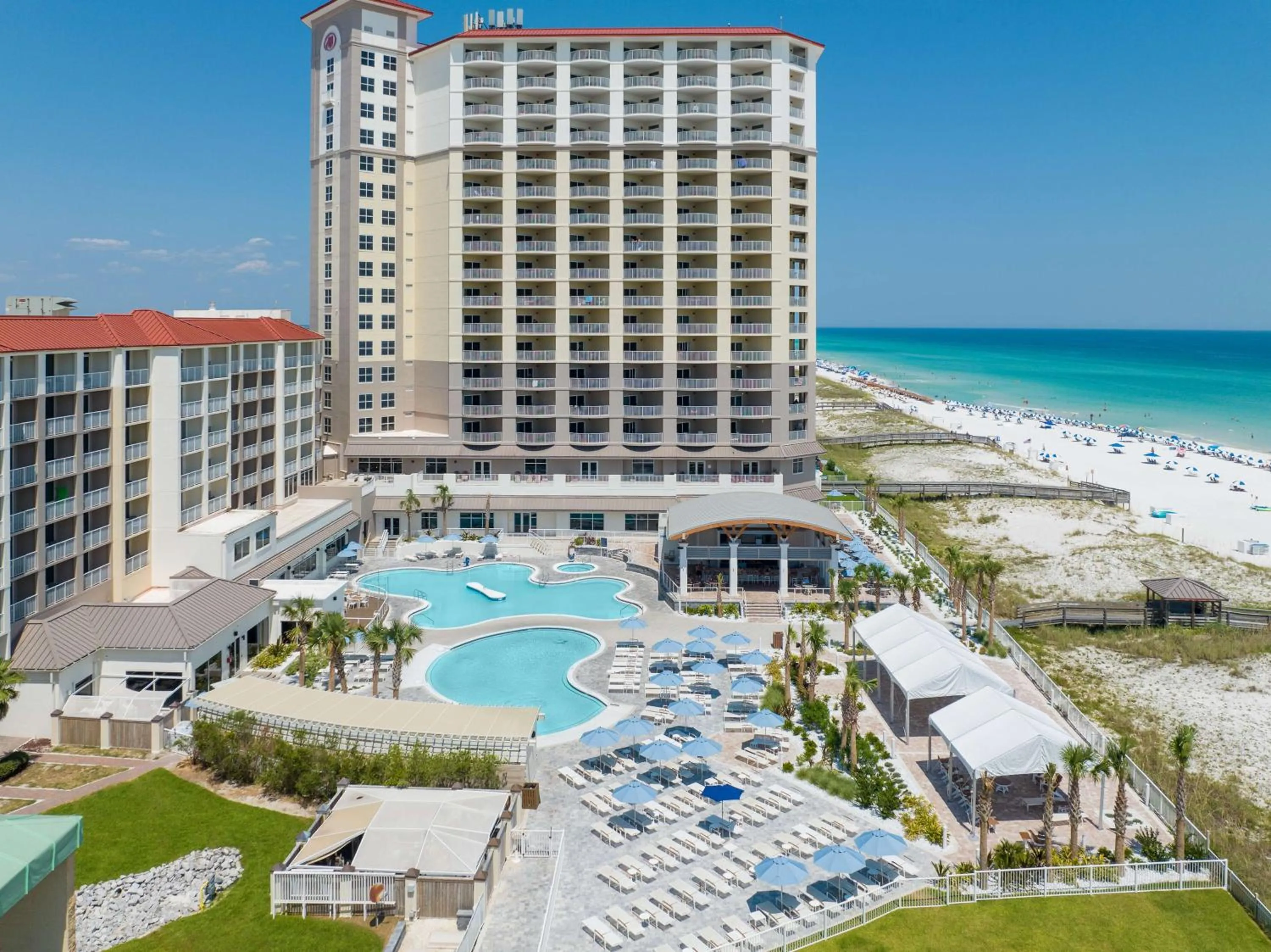Pool view in Hilton Pensacola Beach