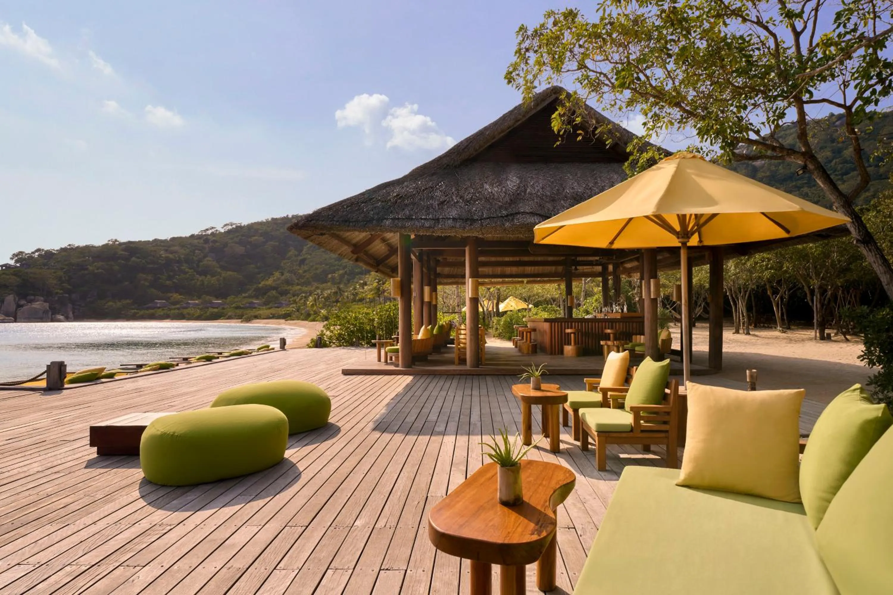 Seating area in Six Senses Ninh Van Bay
