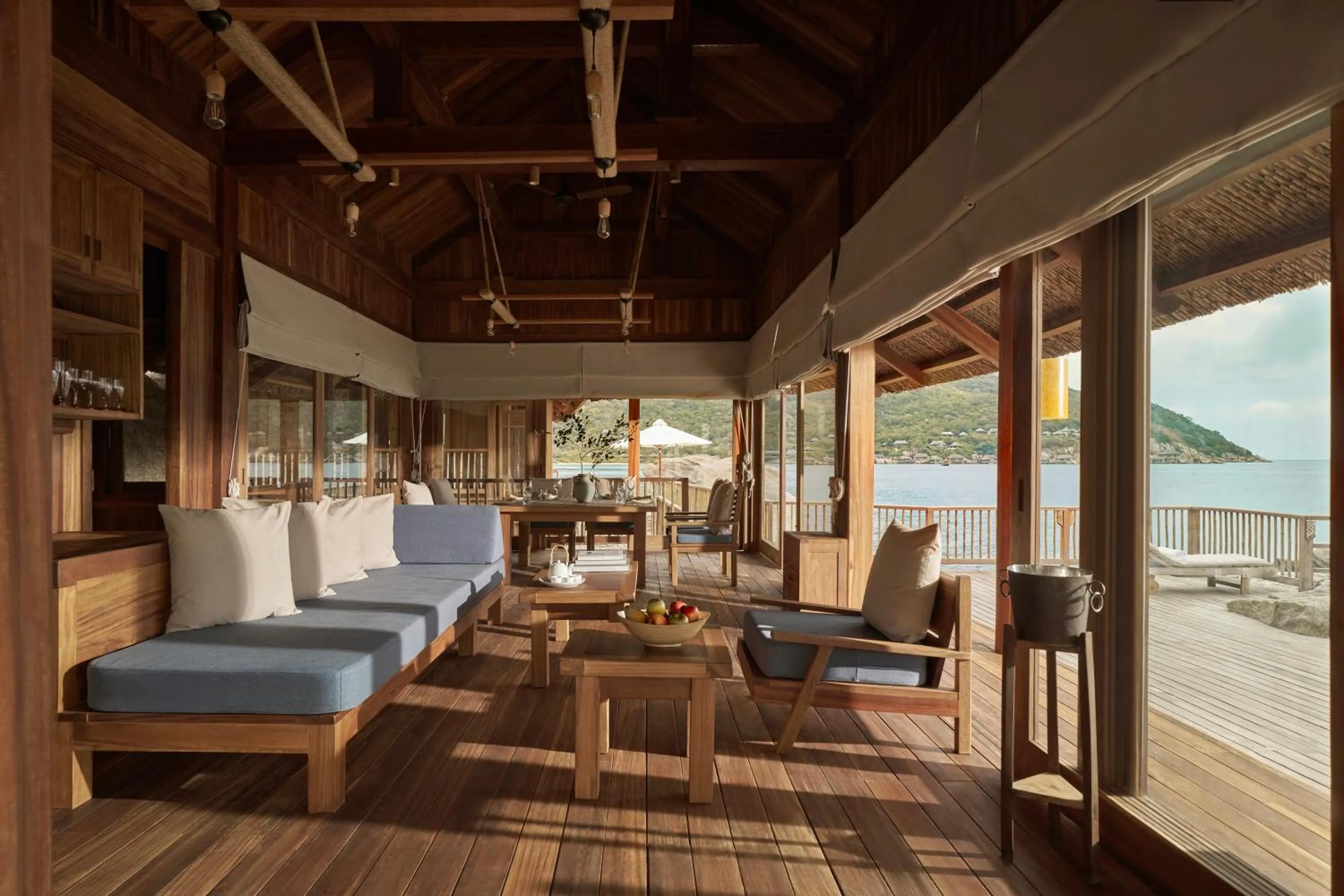 Living room in Six Senses Ninh Van Bay