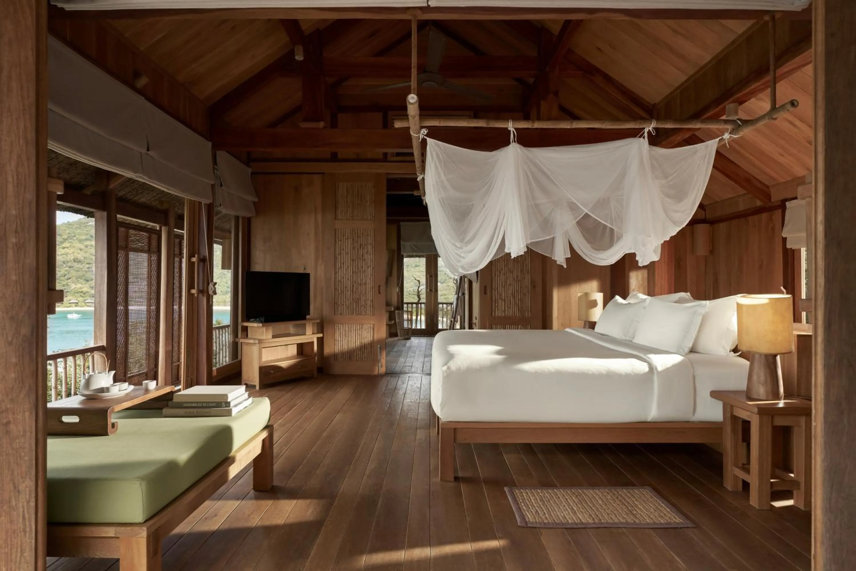 Bedroom, Bed in Six Senses Ninh Van Bay