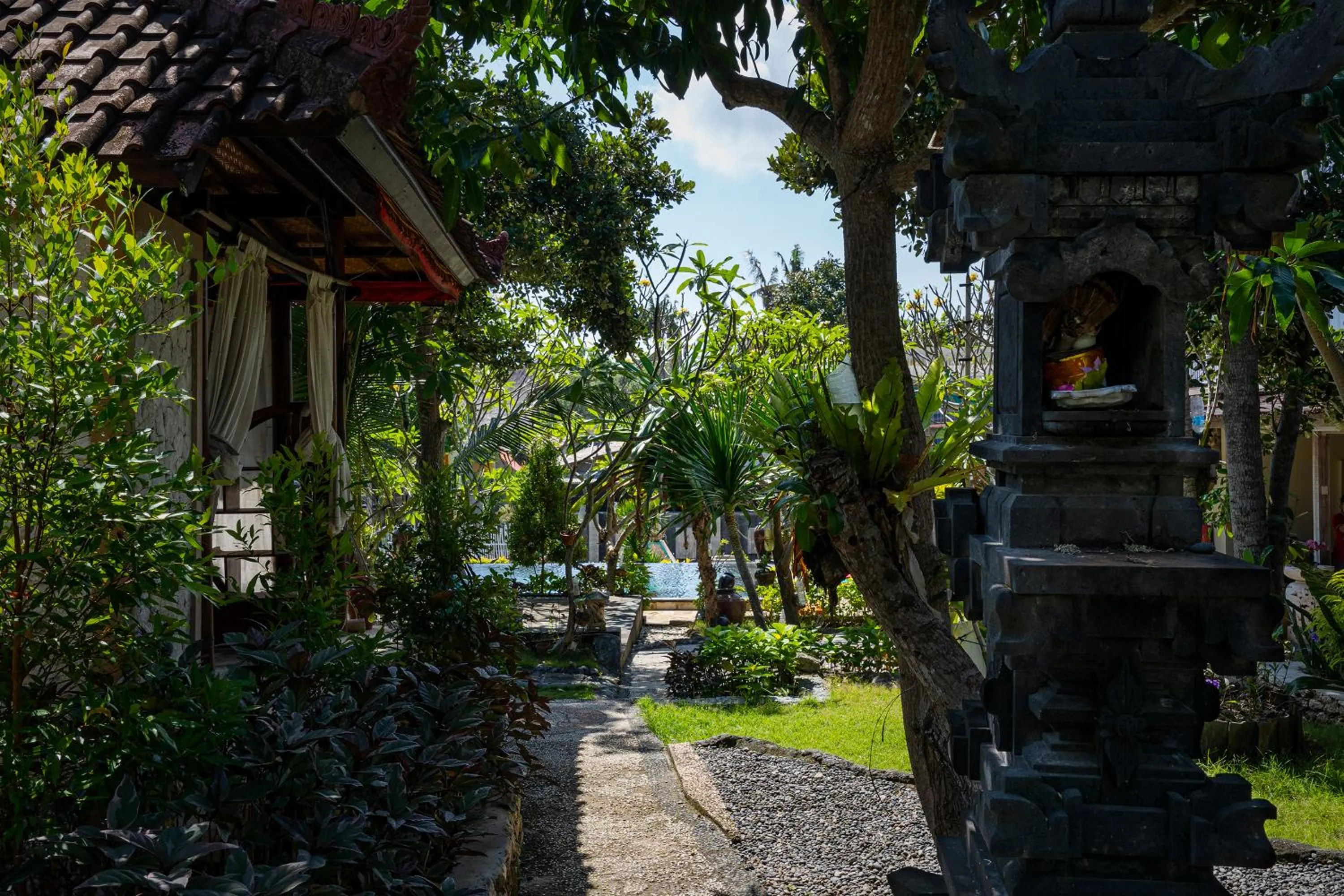 Garden in The Tanis Beach Resort Nusa Lembongan