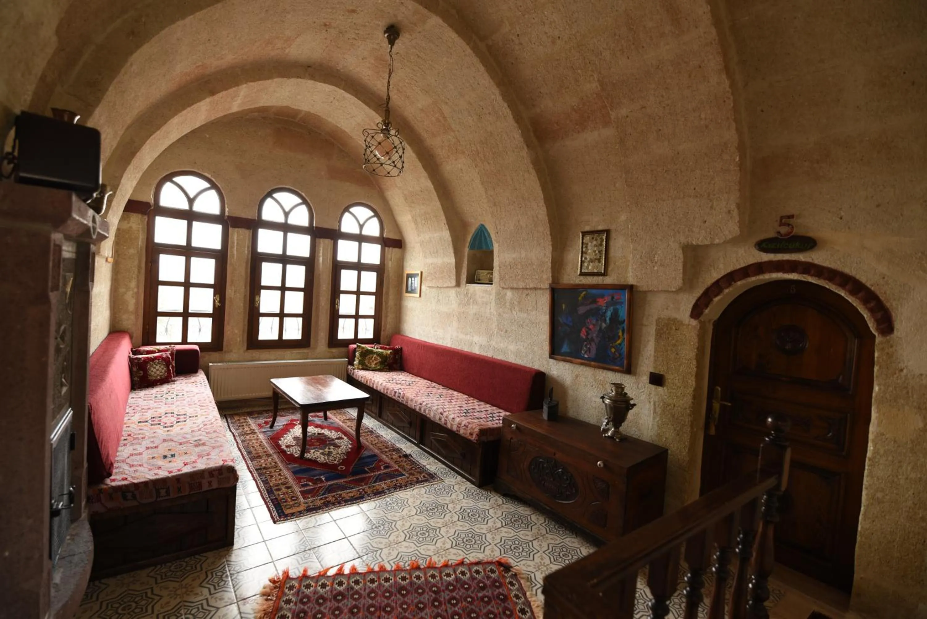 Seating area, Bed in Canela Cave Hotel - Cappadocia