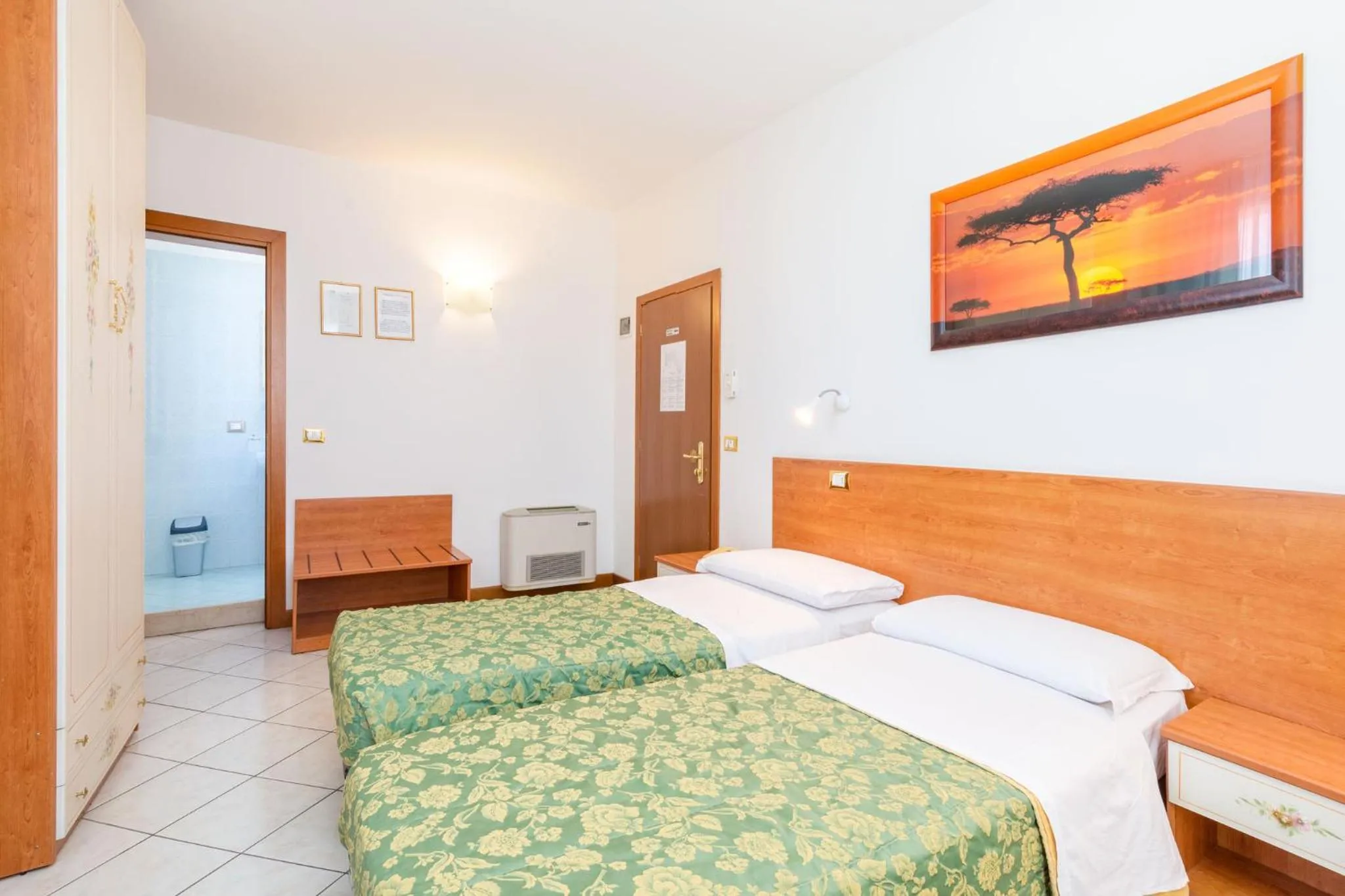 Bed in Hotel New Aurora Venice