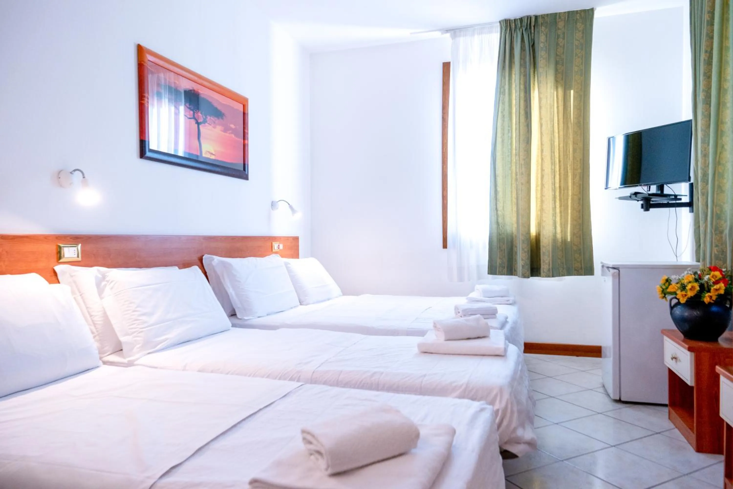 Bed in Hotel New Aurora Venice