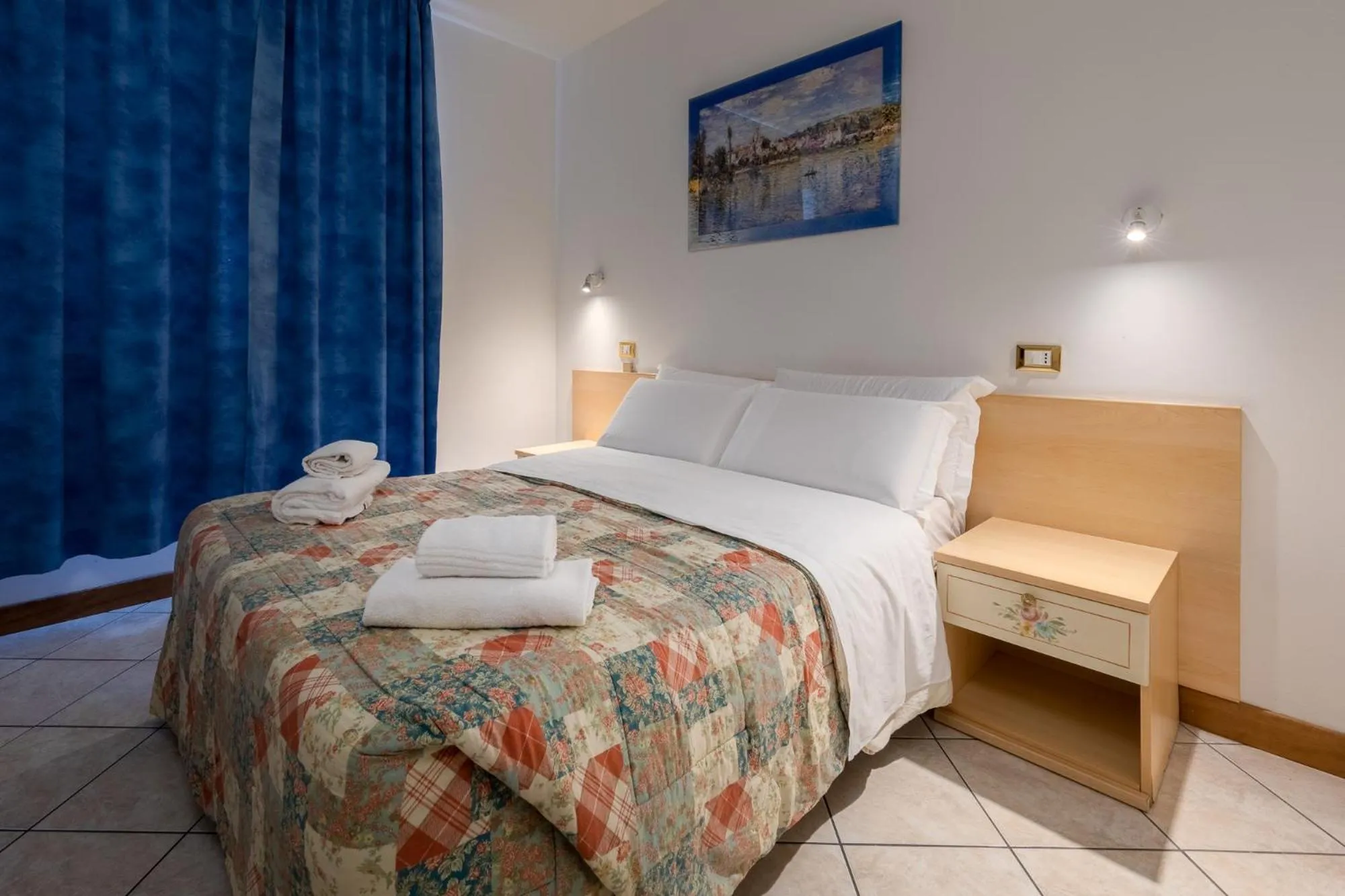 Bed in Hotel New Aurora Venice