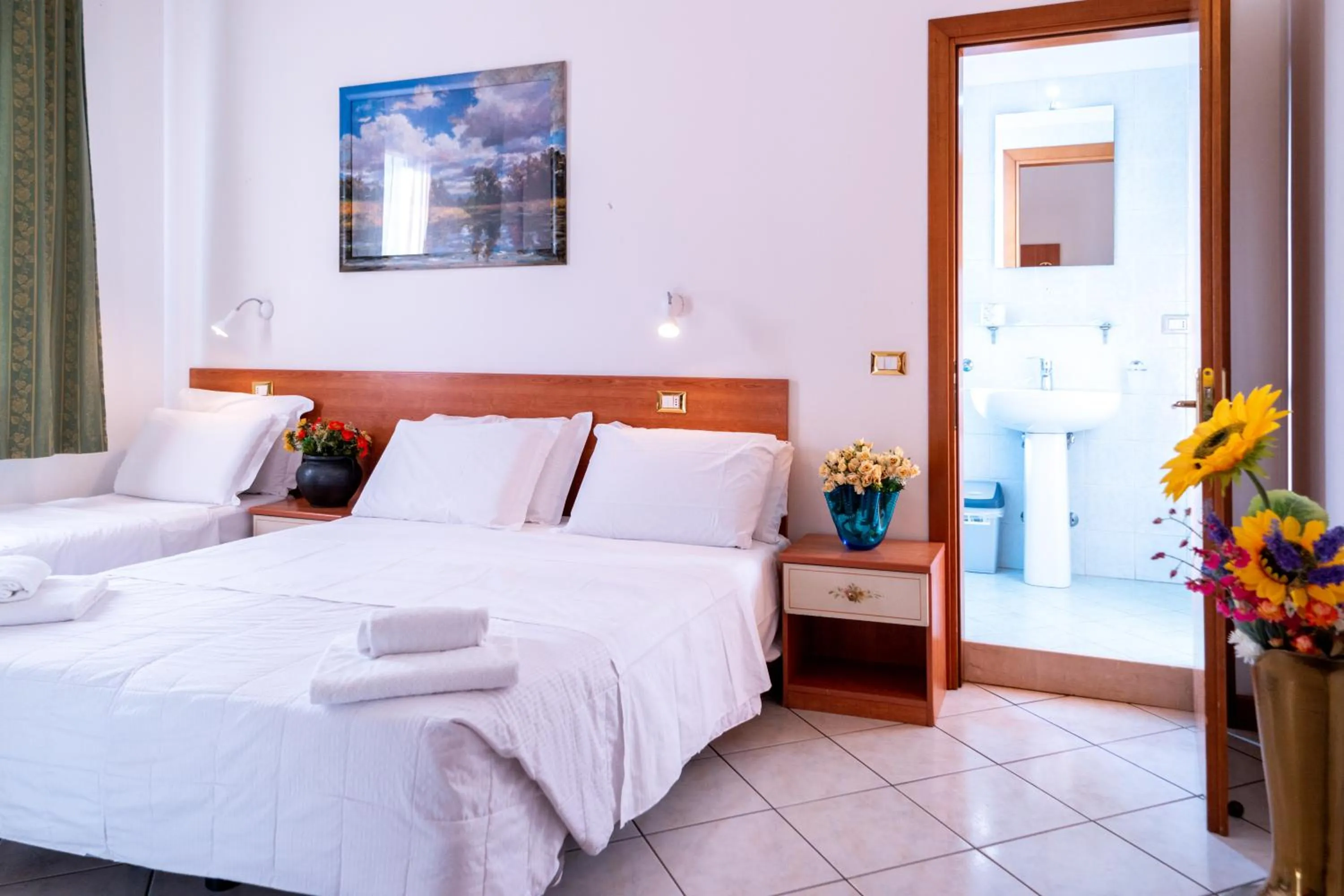 Bed in Hotel New Aurora Venice