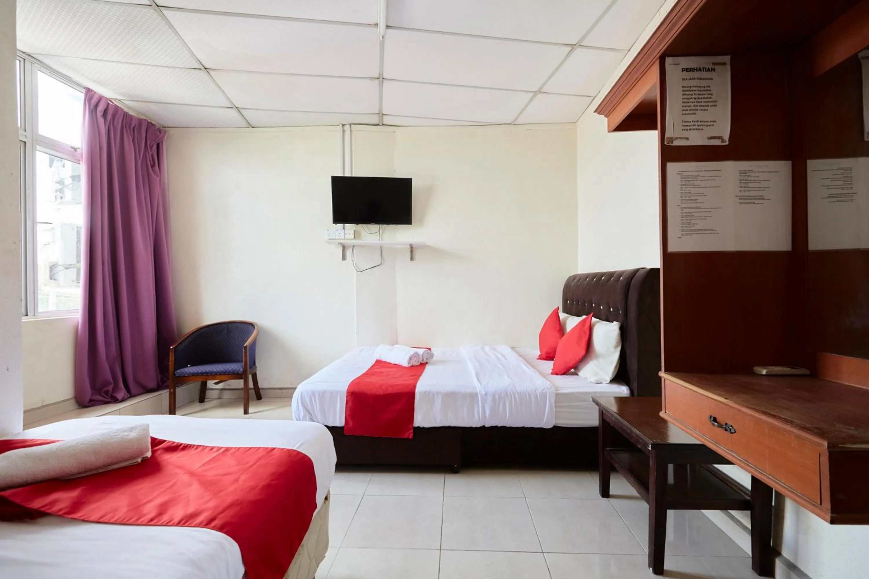 Bed in Jerteh Hotel, Terengganu