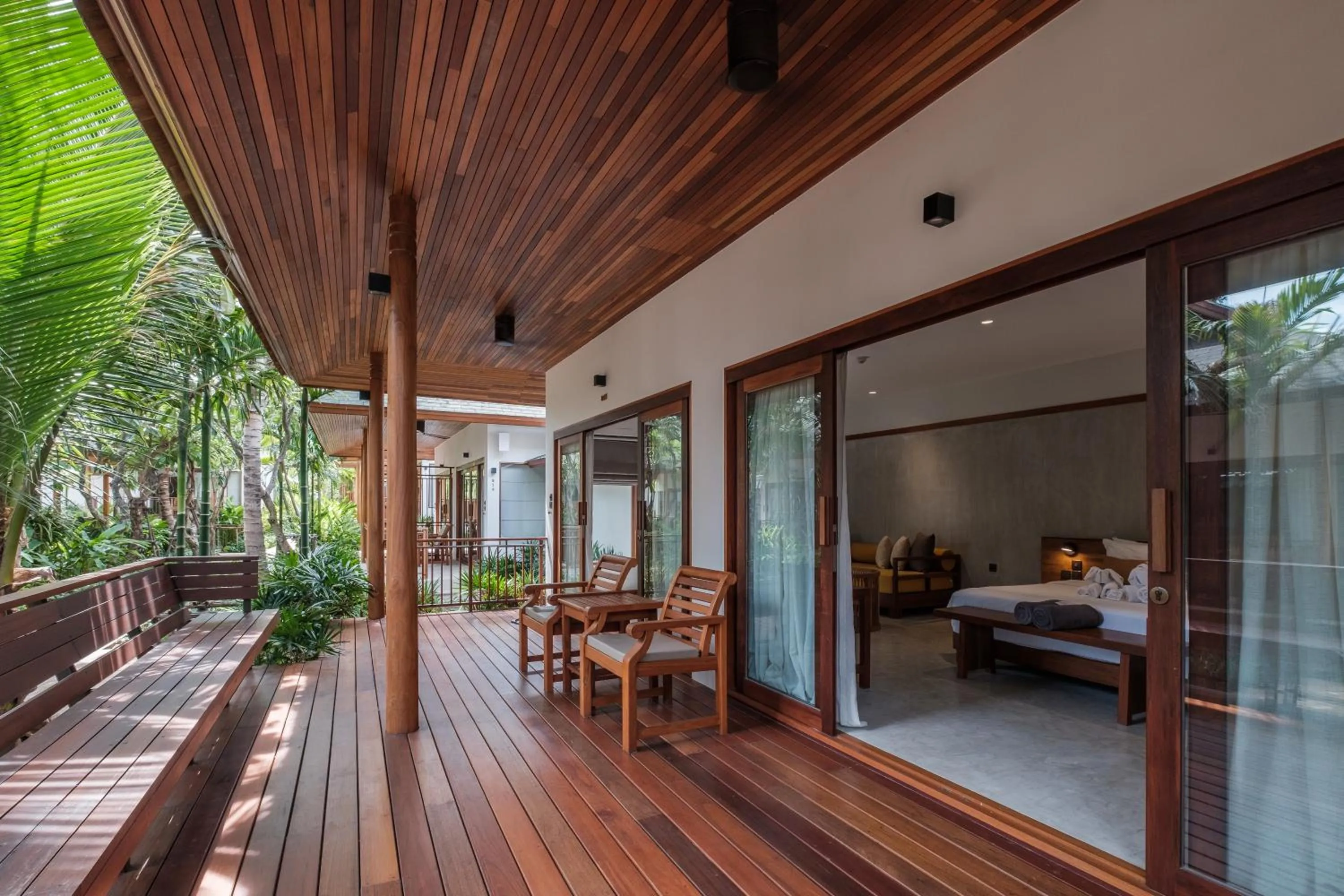 Patio, Bed in Banana Fan Sea Resort