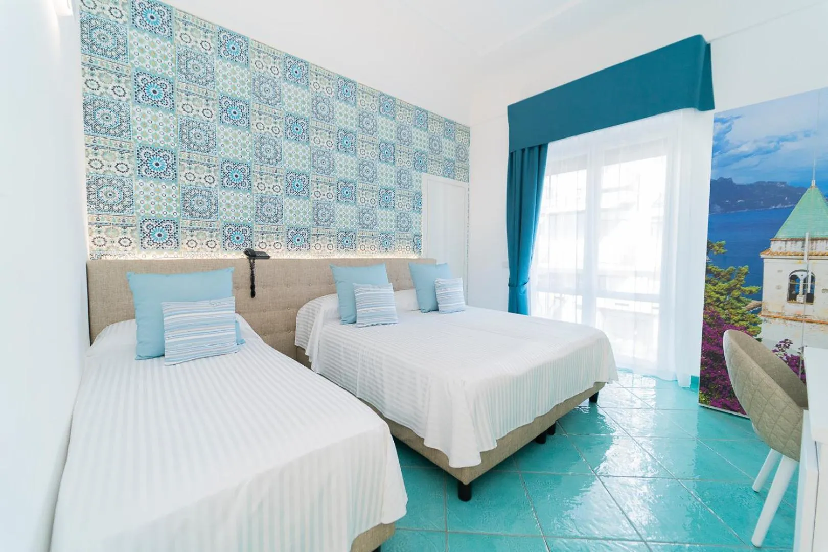 Bed in Hotel Miramare