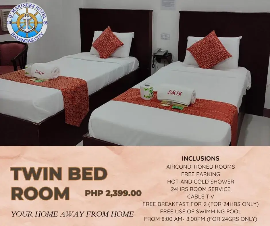 Bed in D'Mariners Inn Hotel Bed in D'Mariners Inn Hotel