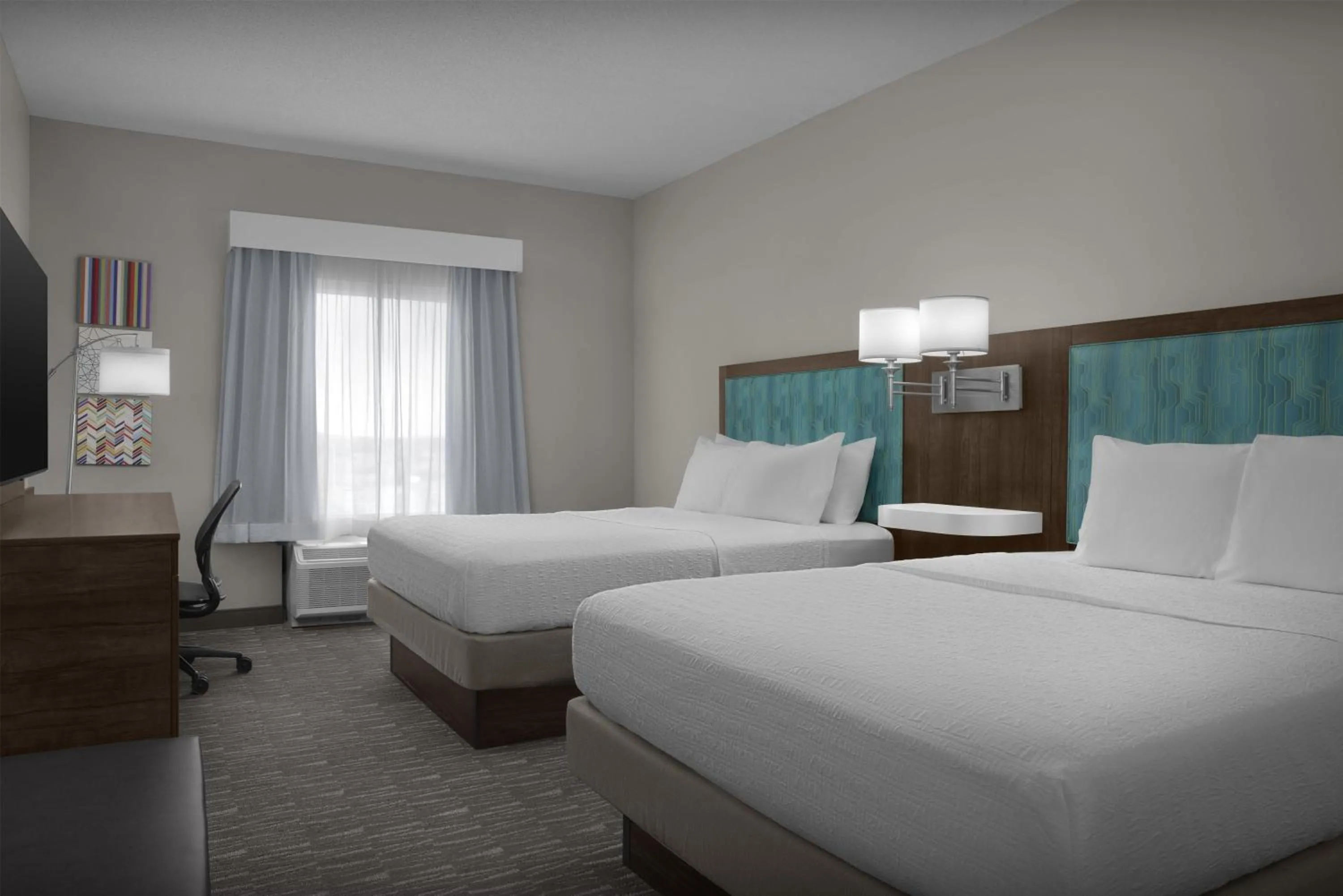 Bed in Hampton Inn & Suites Lakeland-South Polk Parkway