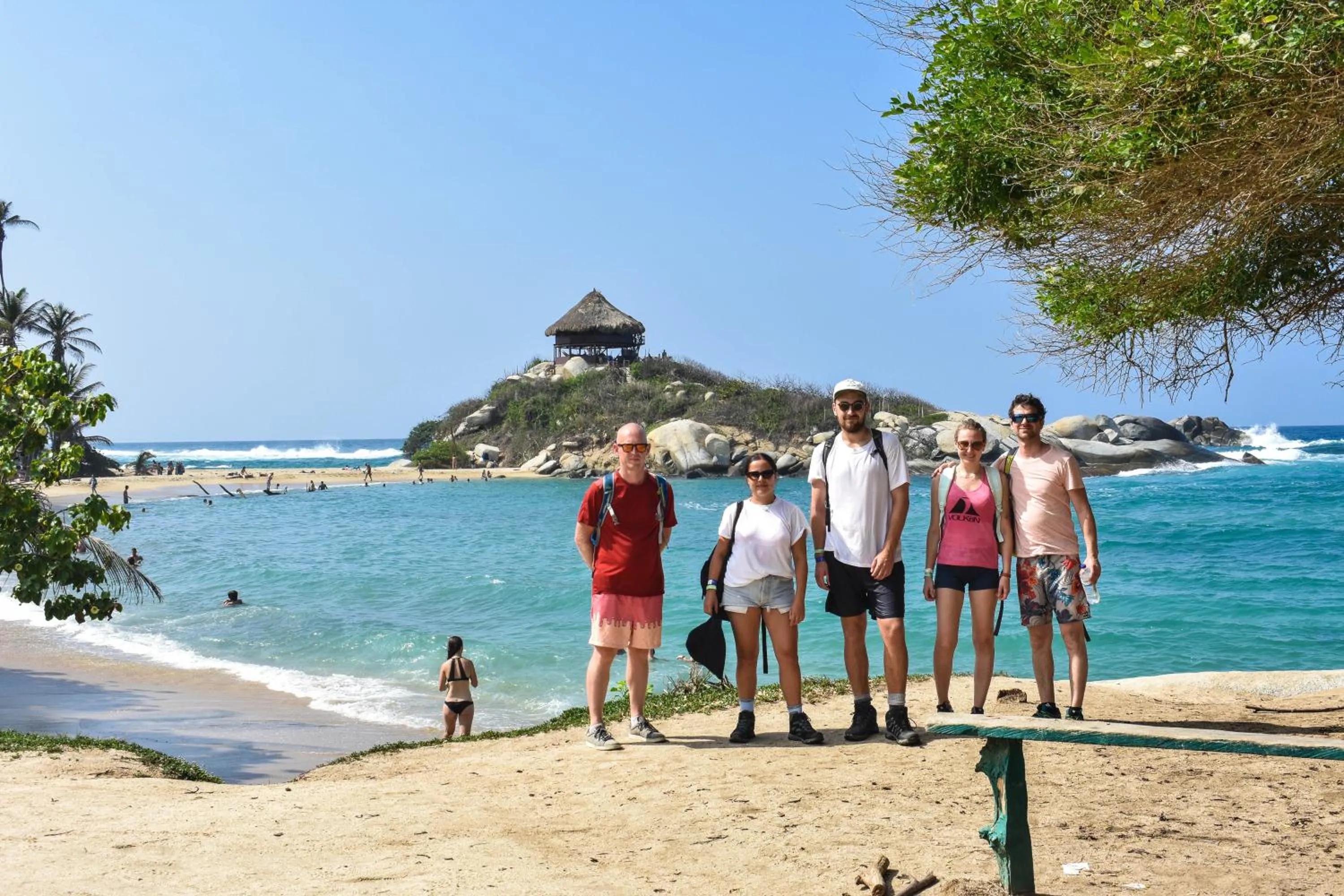 People in Ecohotel Yachay Dentro del Parque Tayrona Inside Tayrona Park