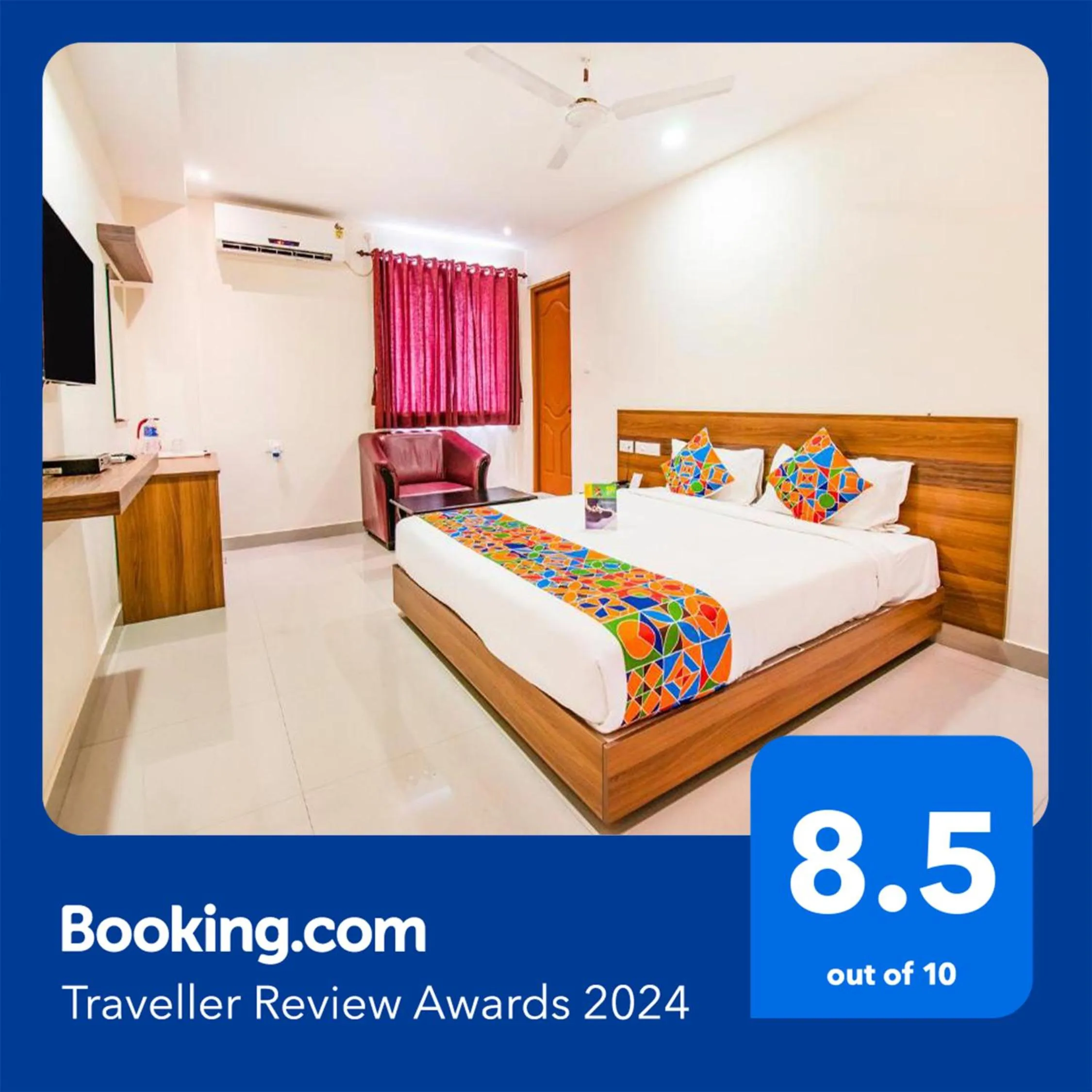 Bed in FabHotel Thejas Paaradise - Nr Coimbatore Institute of Technology