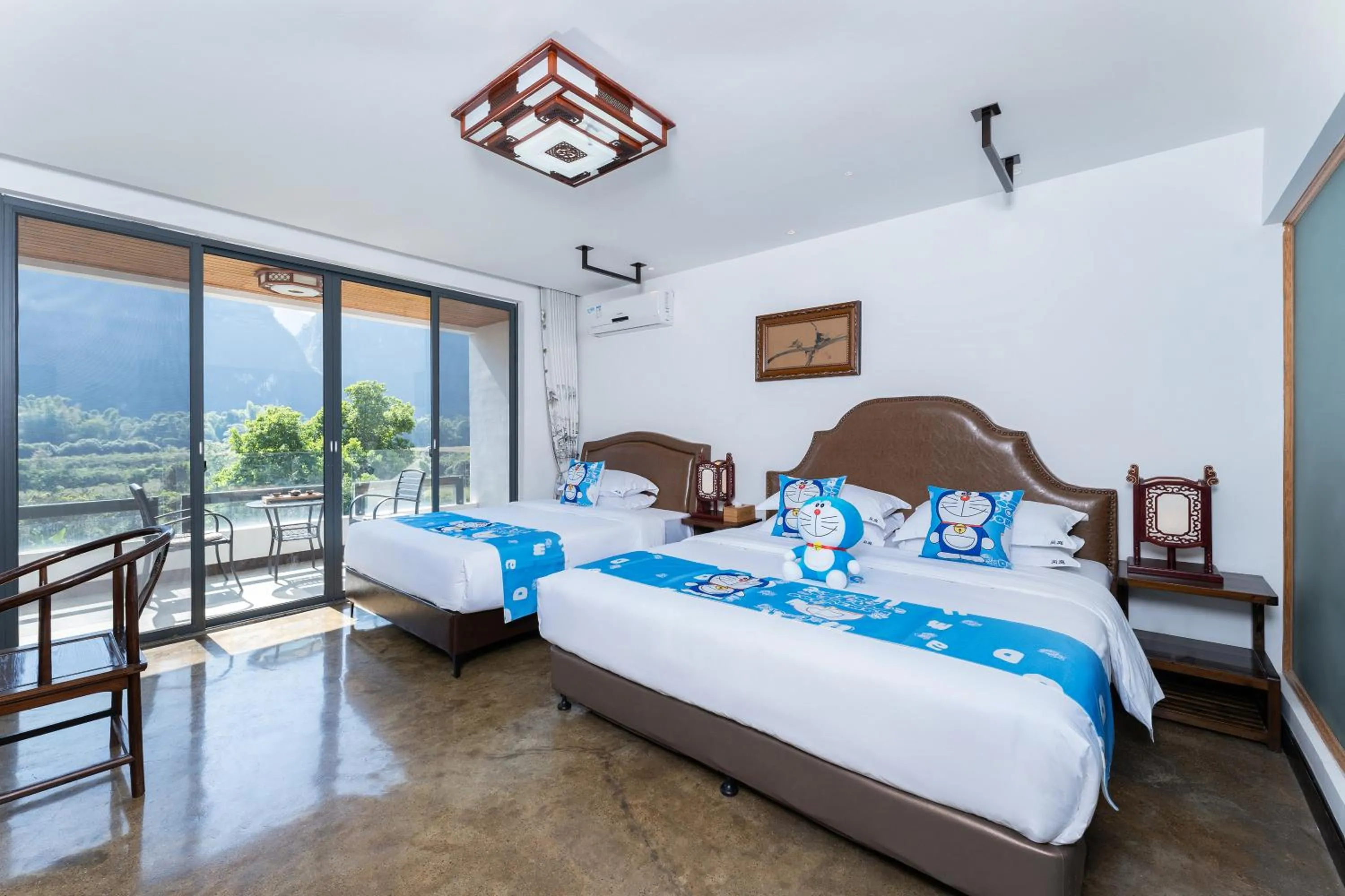 Natural landscape, Bed in Leisure Courtyard Hotel Yangshuo