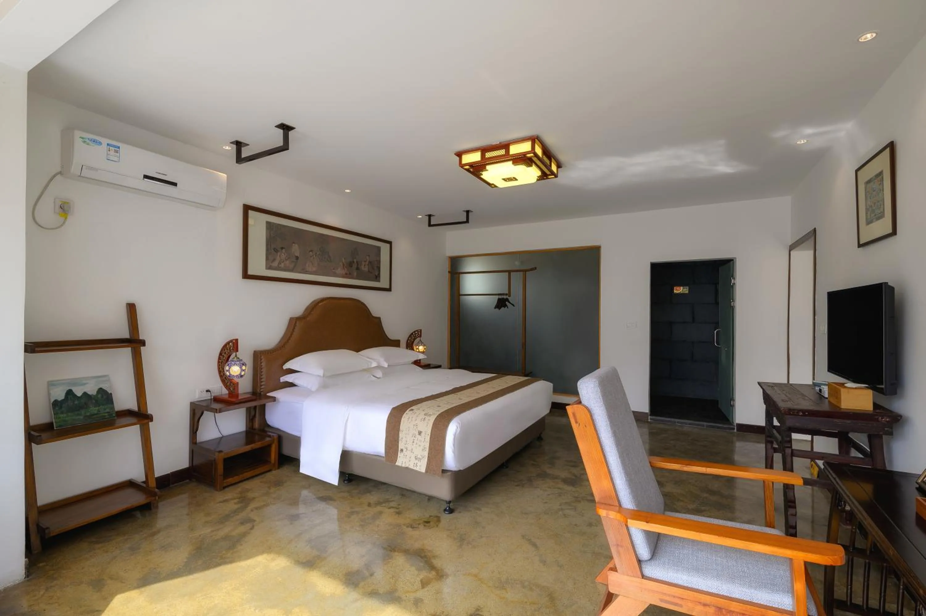 Bed in Leisure Courtyard Hotel Yangshuo