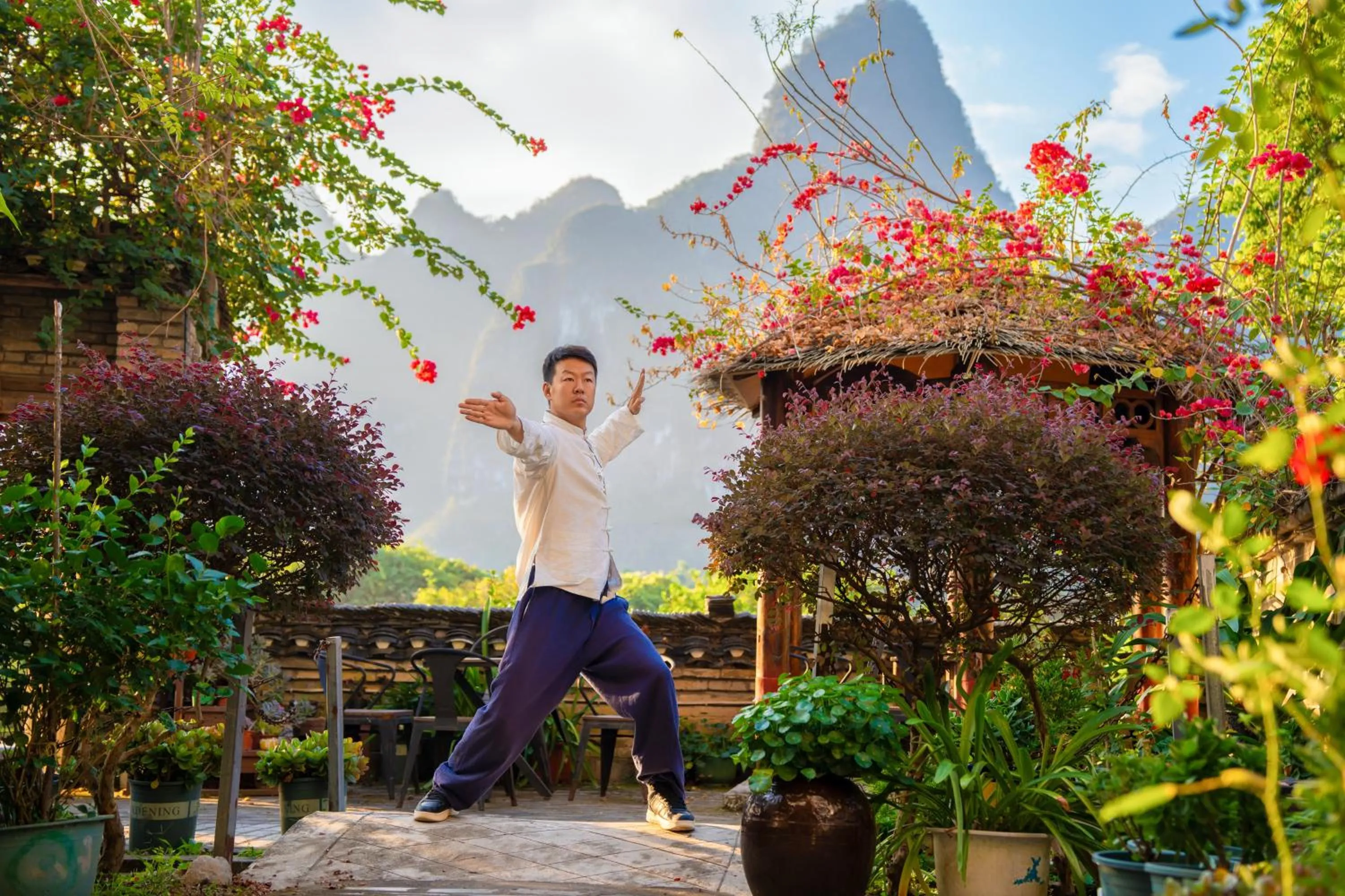 Patio in Leisure Courtyard Hotel Yangshuo
