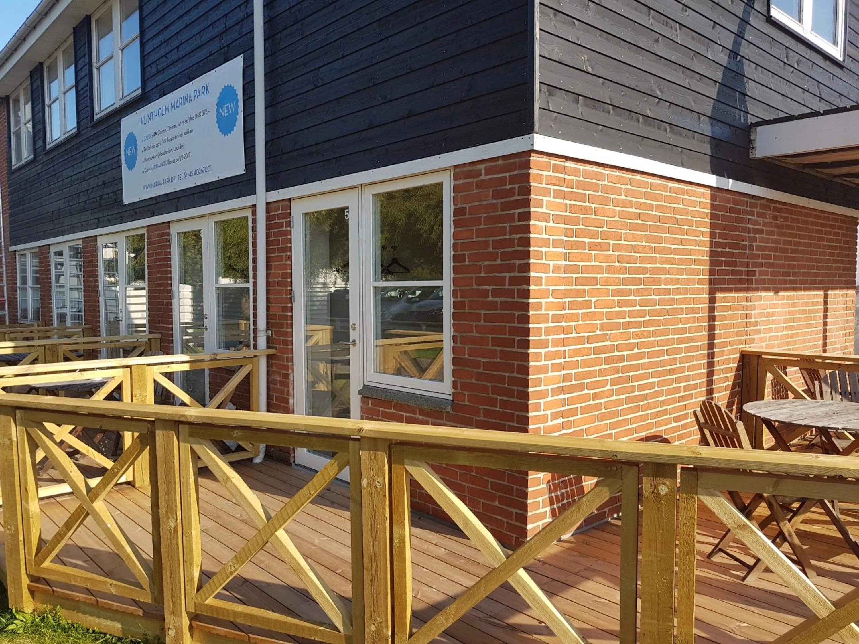 Balcony/Terrace in Klintholm Marina Park Cabins