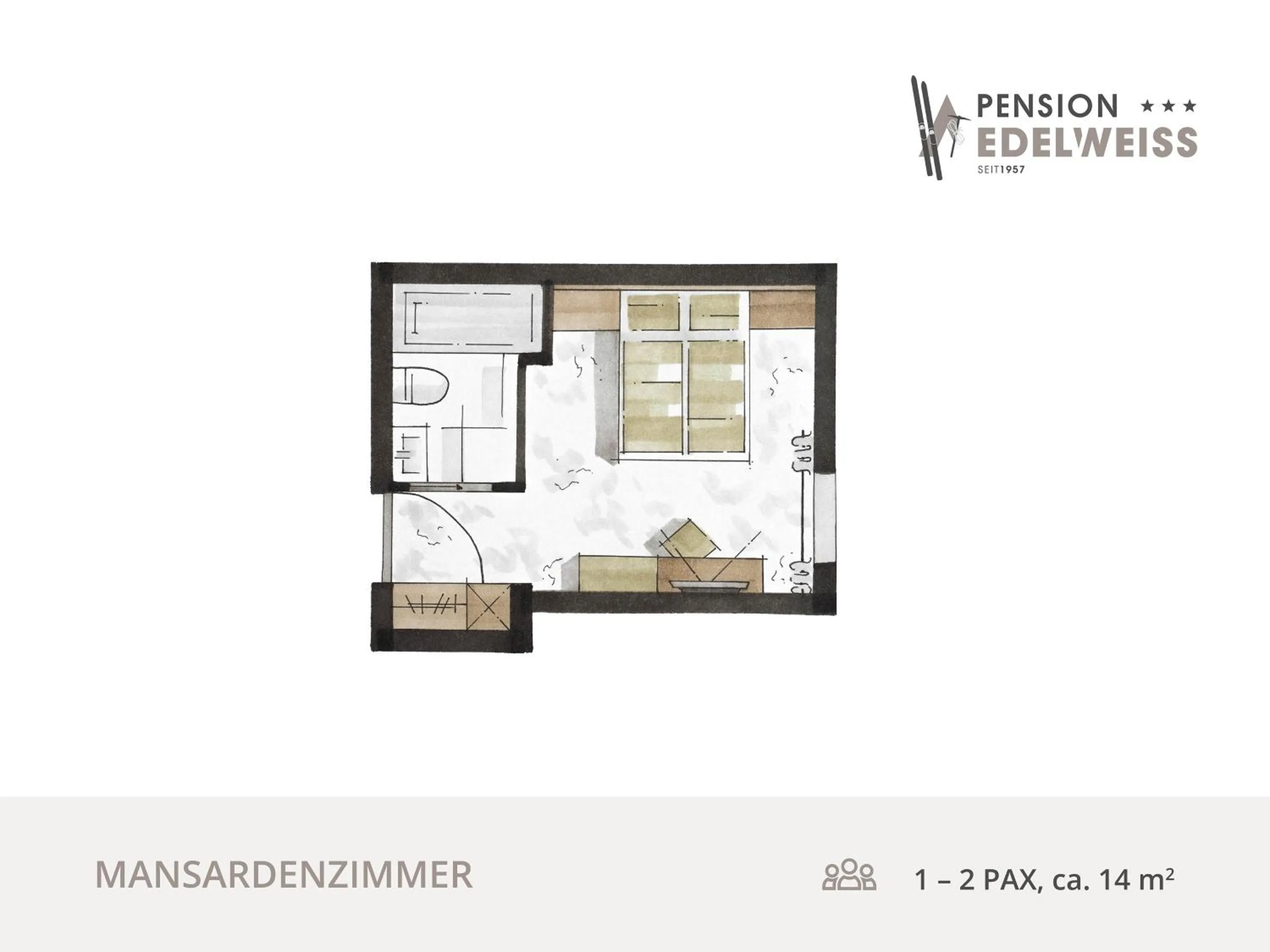 Photo of the whole room in Pension Edelweiss