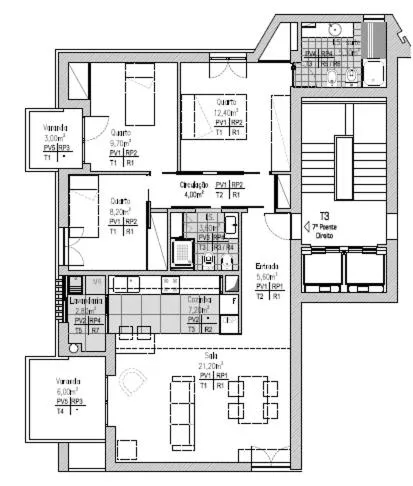Floor plan in Apartamentos Solmar 15º