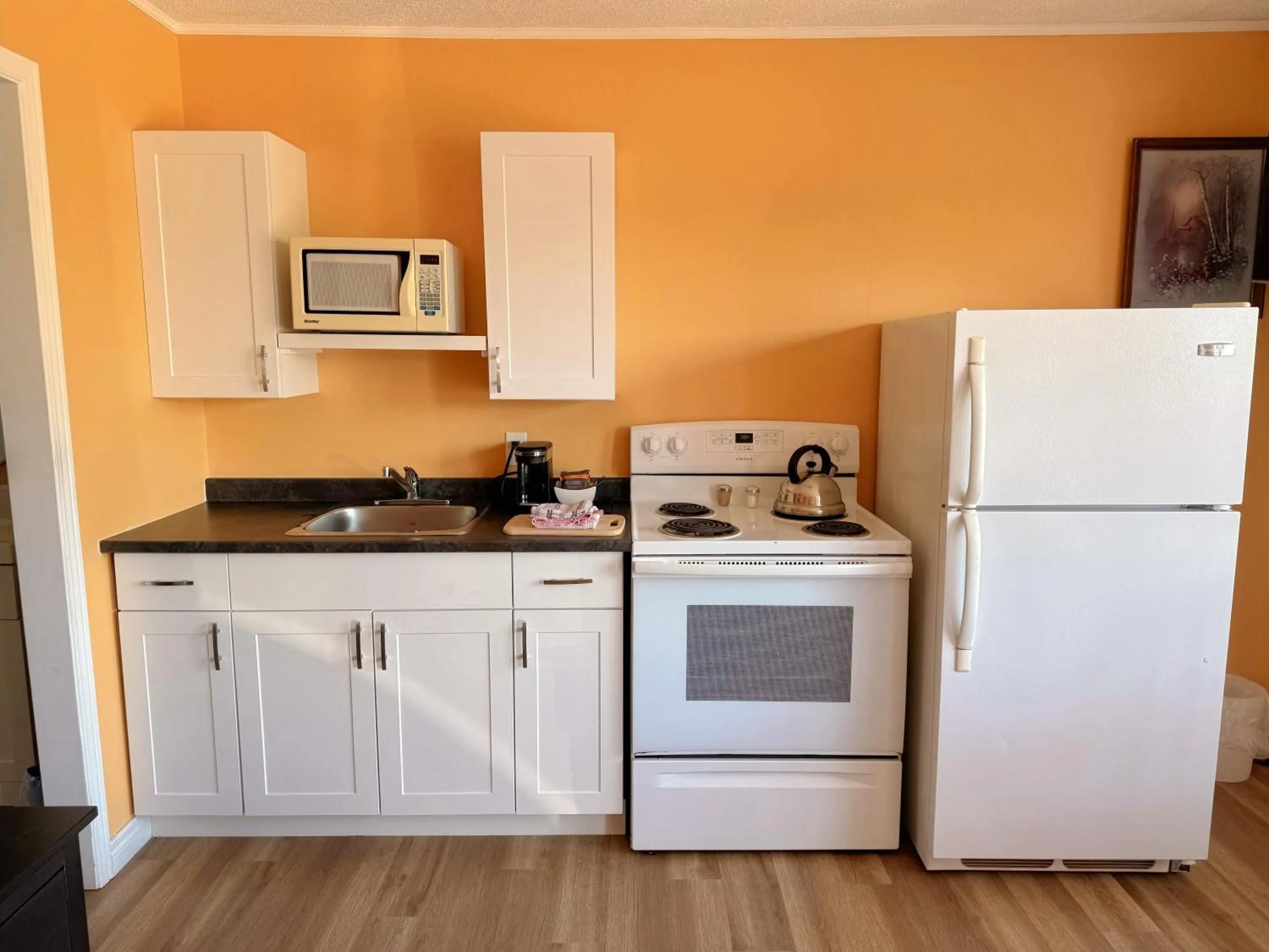 Kitchen or kitchenette in Fair Isle Motel