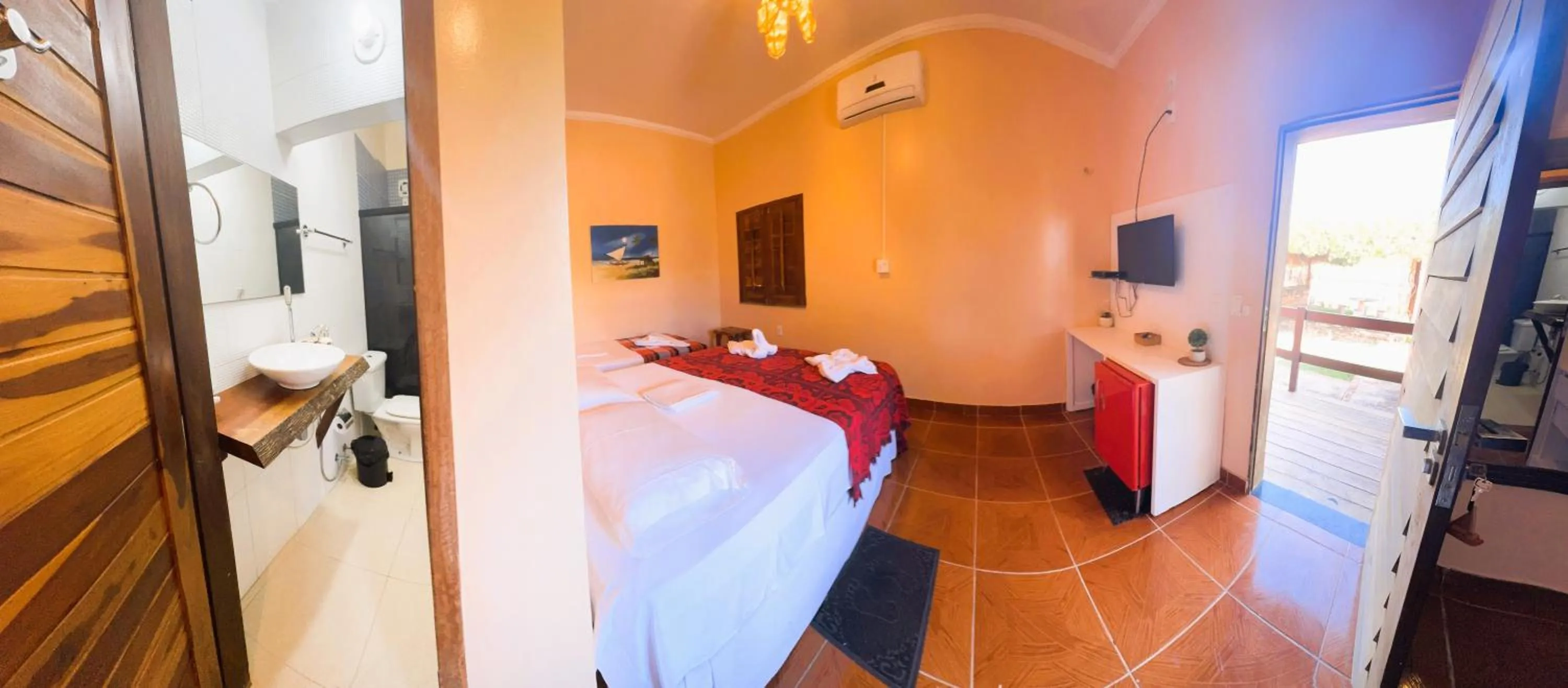 Shower, Bed in PKL - Pousada Kite Life