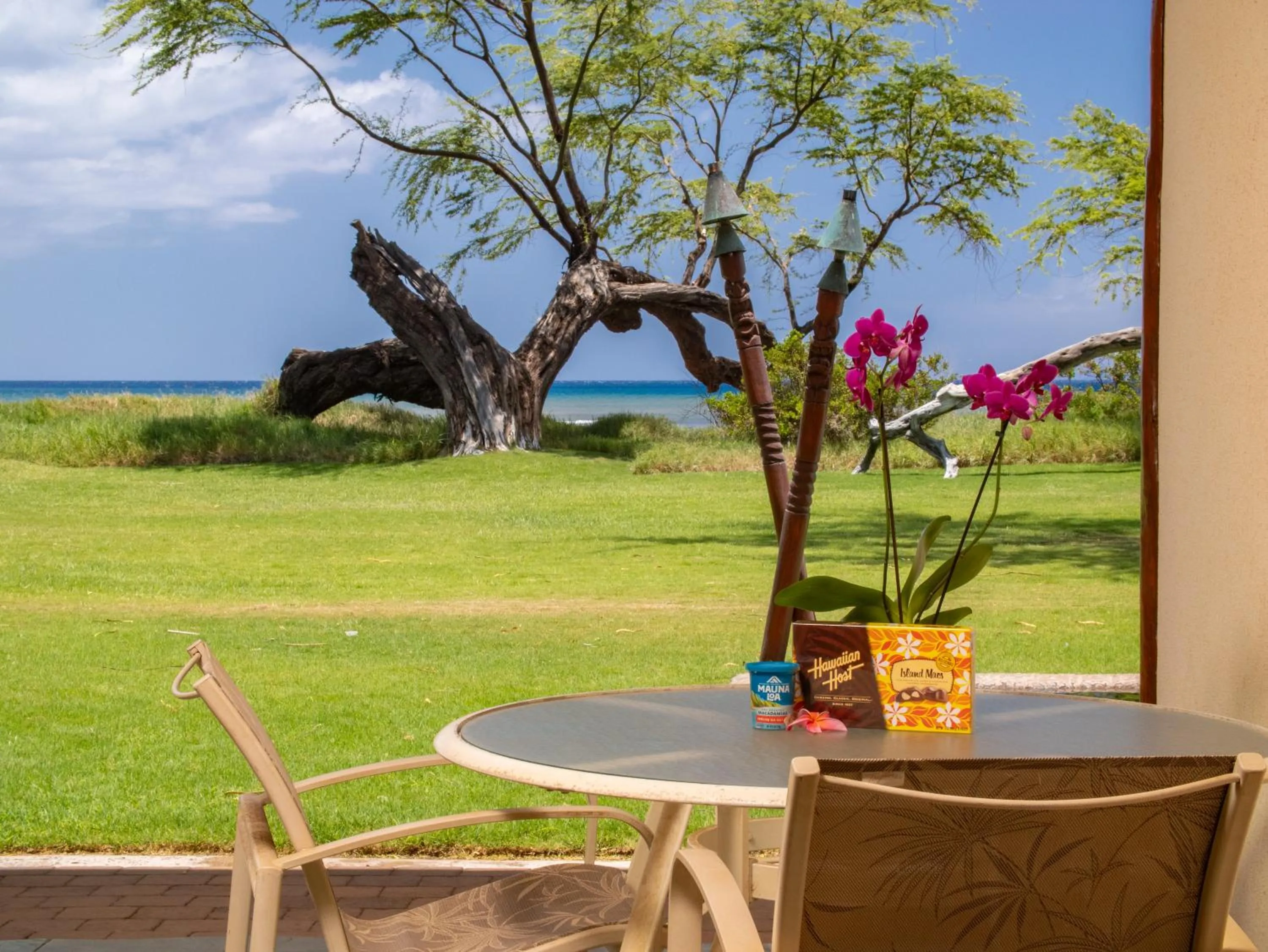 Patio in Aloha Aku Hula2 Suite - Experience Beachfront Bliss