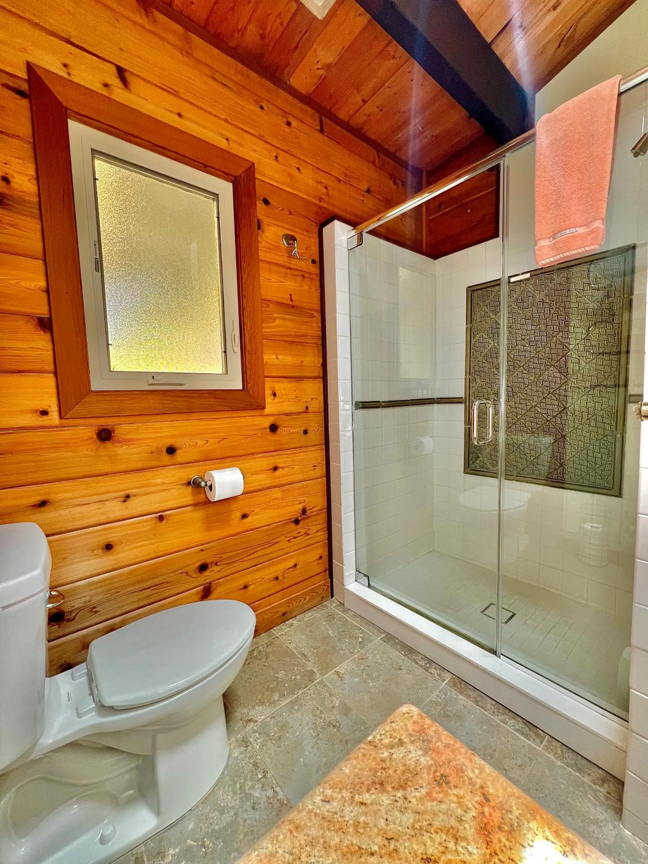 Shower in Volcano Hideaway Cabin as seen on HGTV