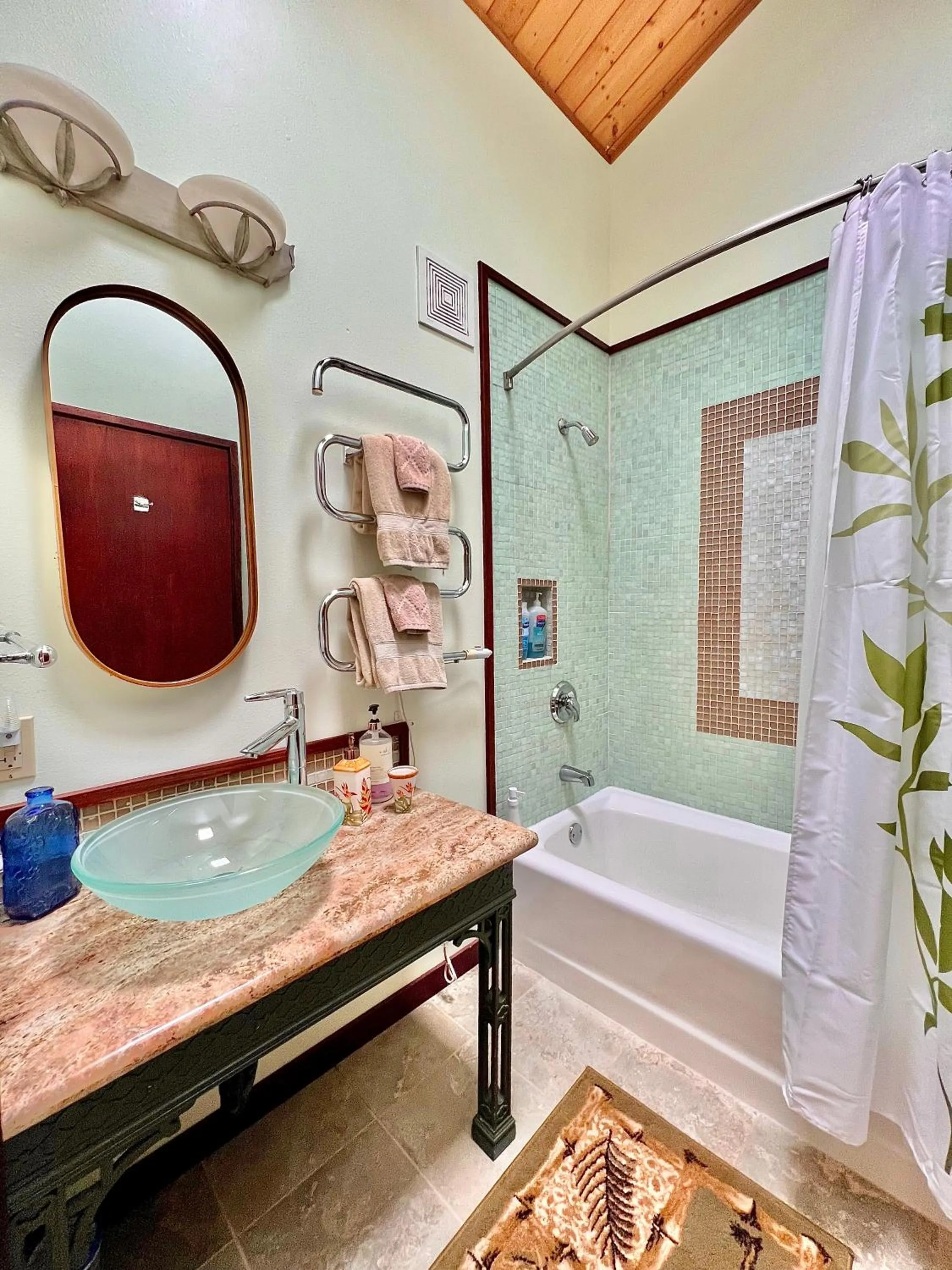 Shower in Volcano Hideaway Cabin as seen on HGTV