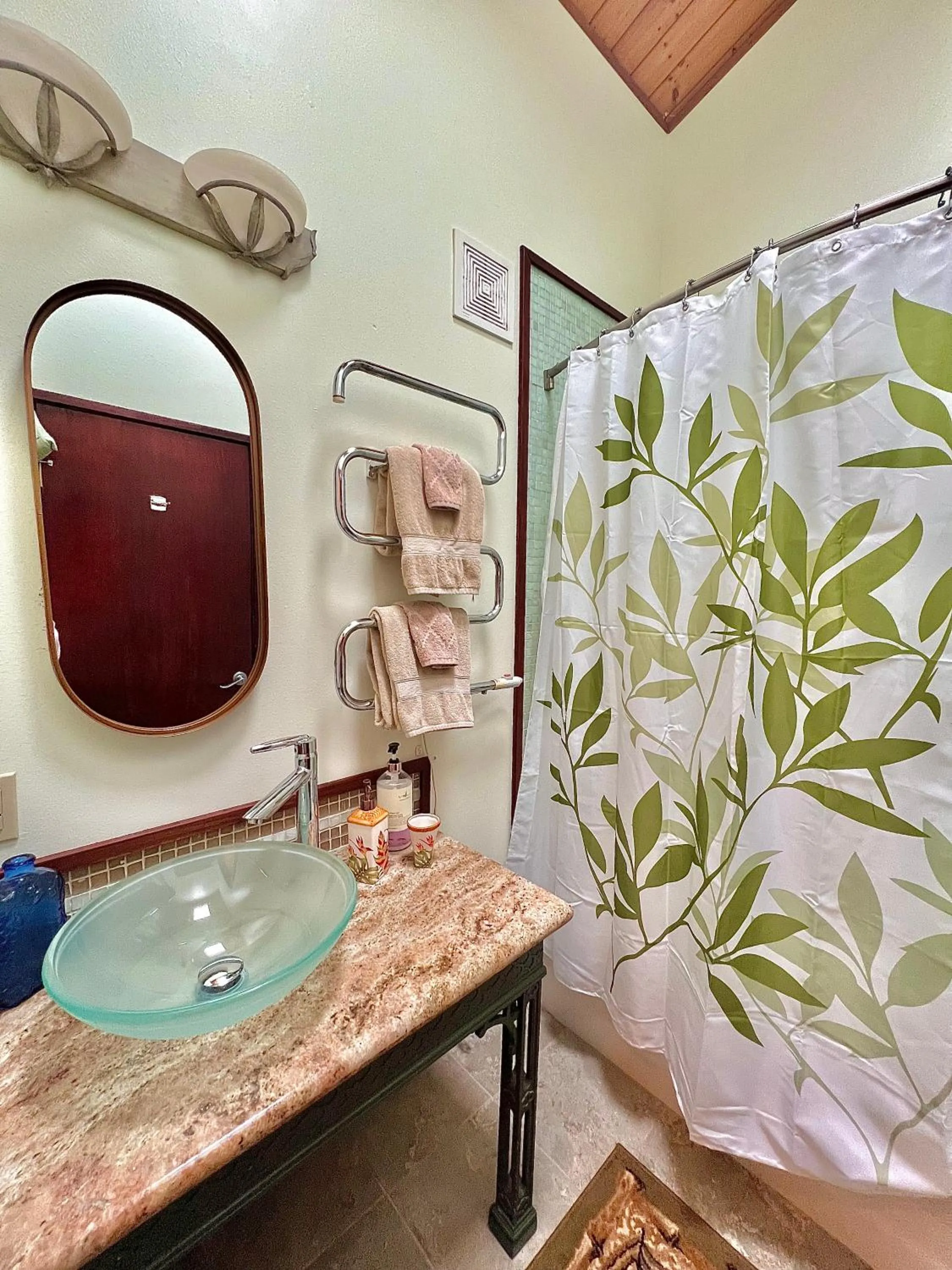 Shower in Volcano Hideaway Cabin as seen on HGTV