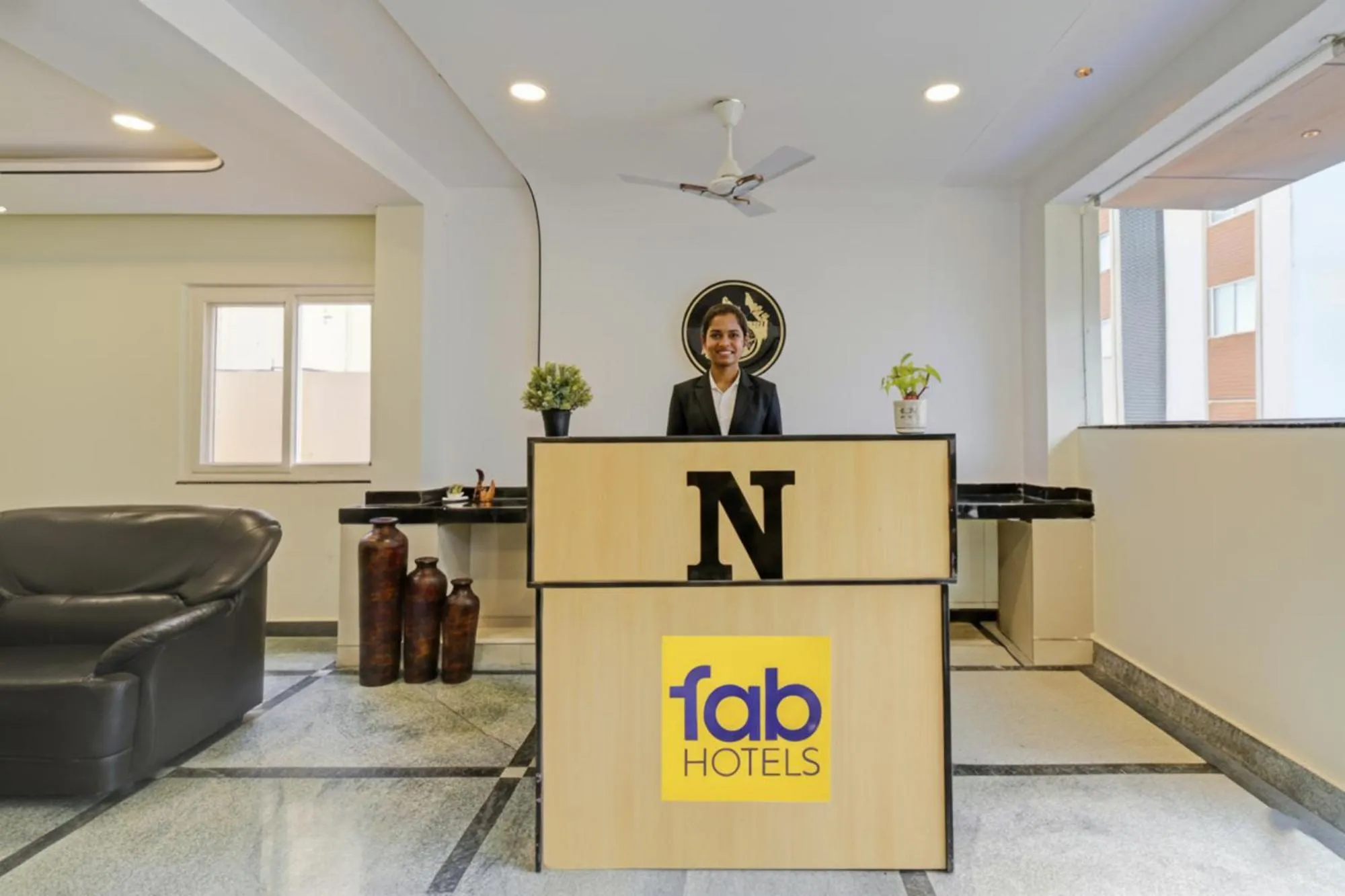 Lobby or reception in FabHotel Namaha Suites - Nr Hyderabad International Airport, Shamshabad