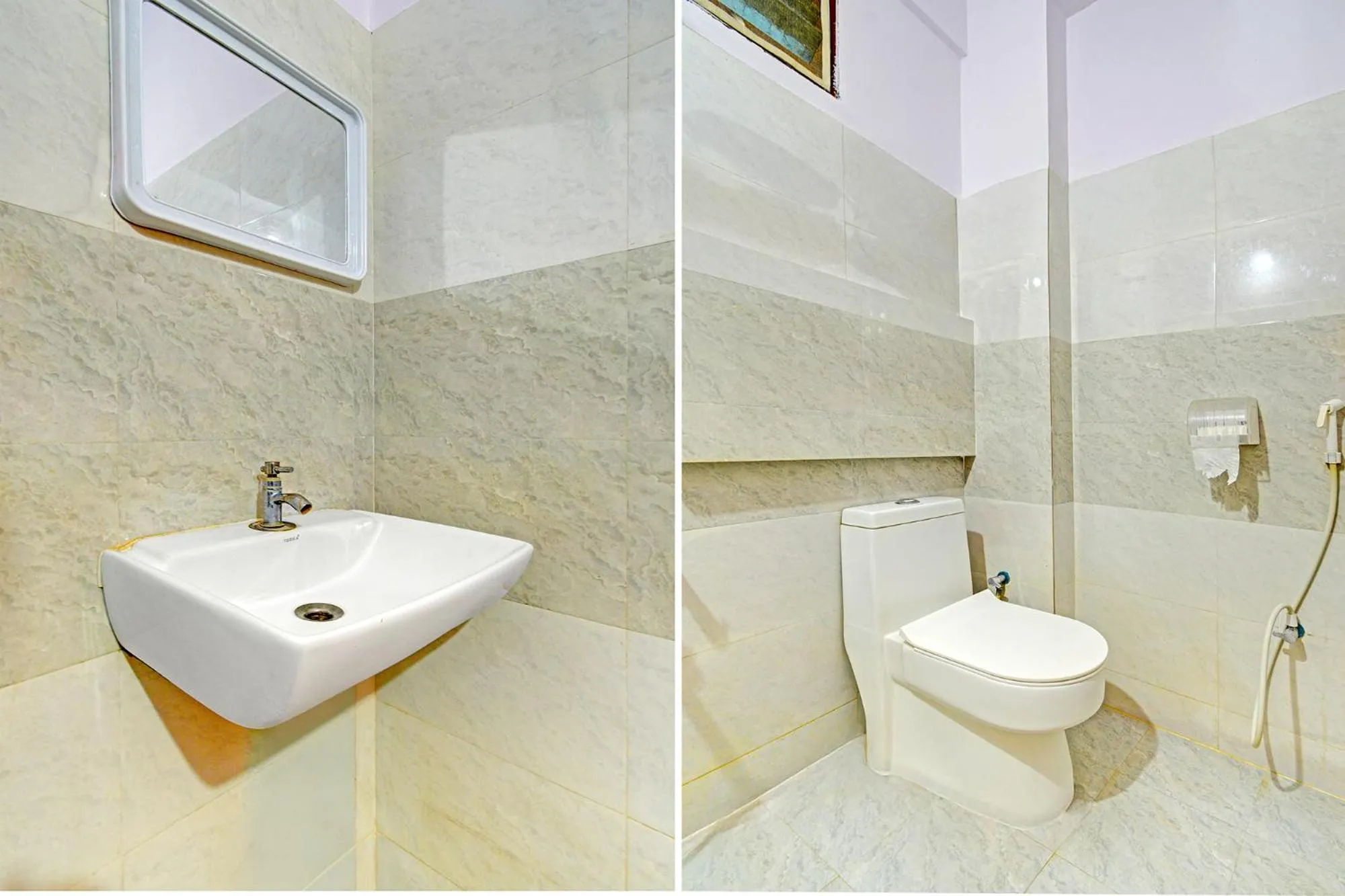 Bathroom in FabHotel Namaha Suites - Nr Hyderabad International Airport, Shamshabad