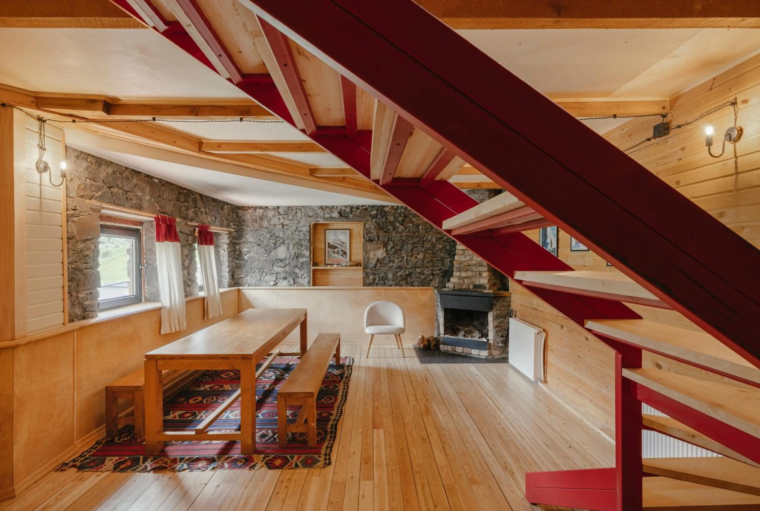 Seating area in Kazbegi Hut