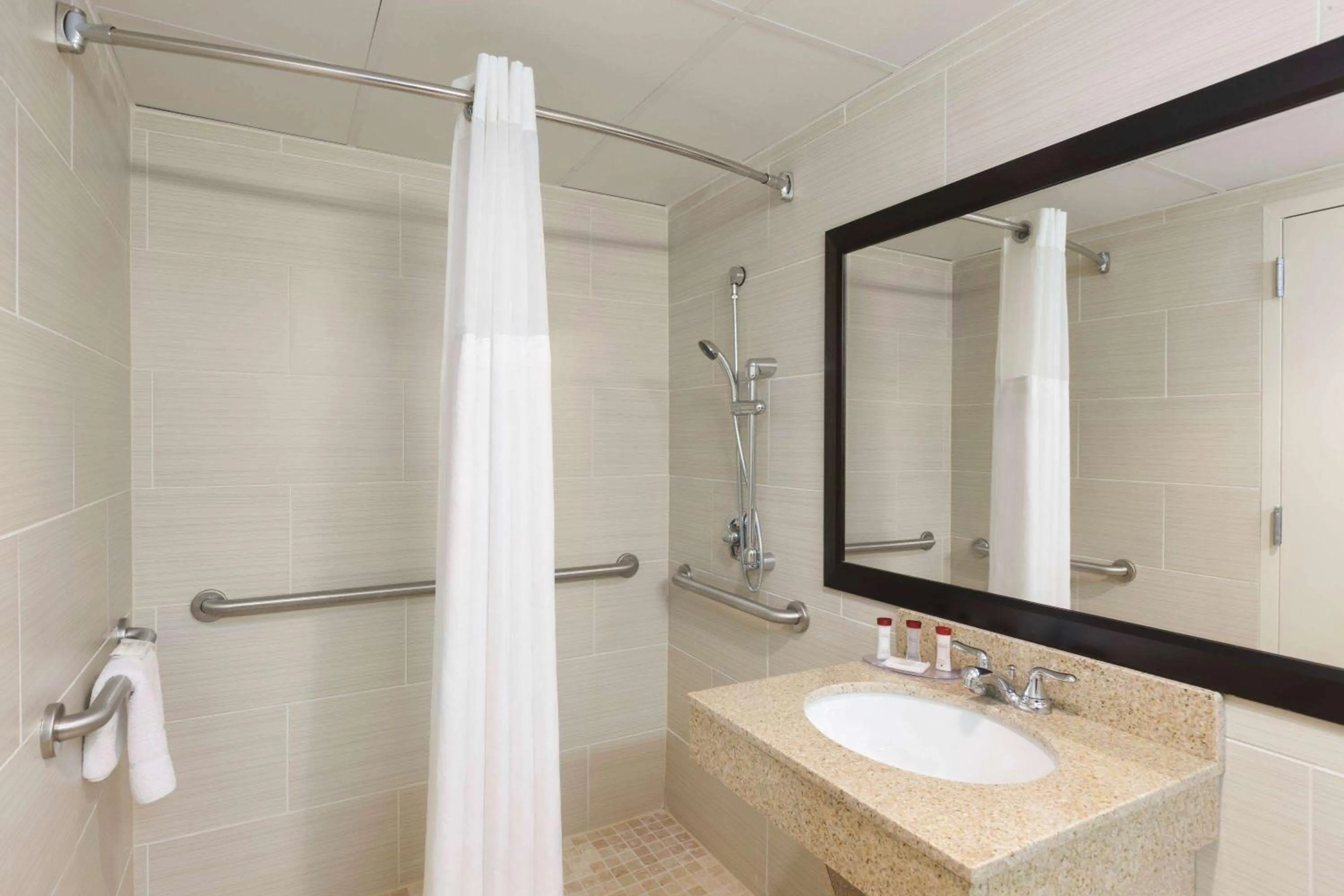 Shower in Ramada by Wyndham Rochelle Park Near Paramus