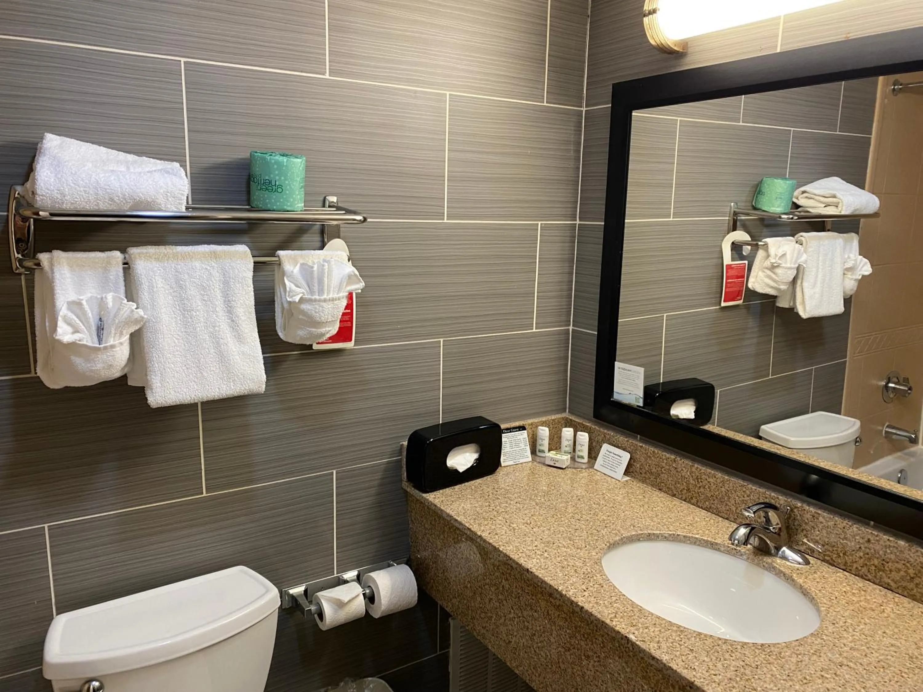 Bathroom in Ramada by Wyndham Rochelle Park Near Paramus