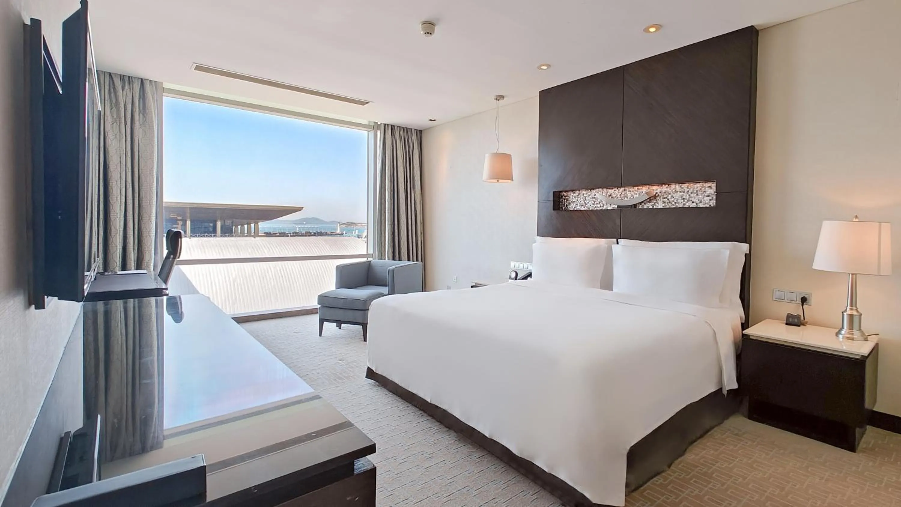 Bedroom, Bed in InterContinental Qingdao by IHG l Inside the Olympic Sailing Center l May Fourth Square